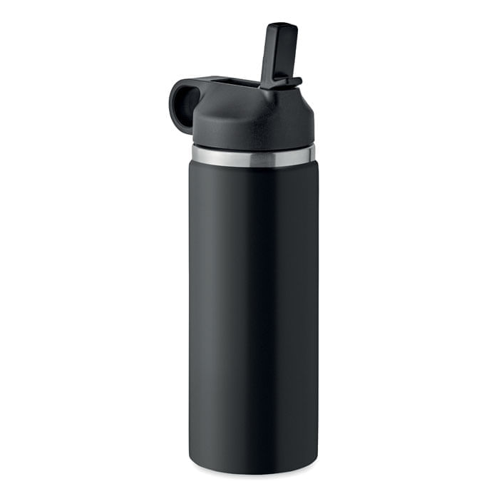 Sticla termos cu perete dublu 500 ml si capac cu pai Sticla cu perete dublu 500 ml