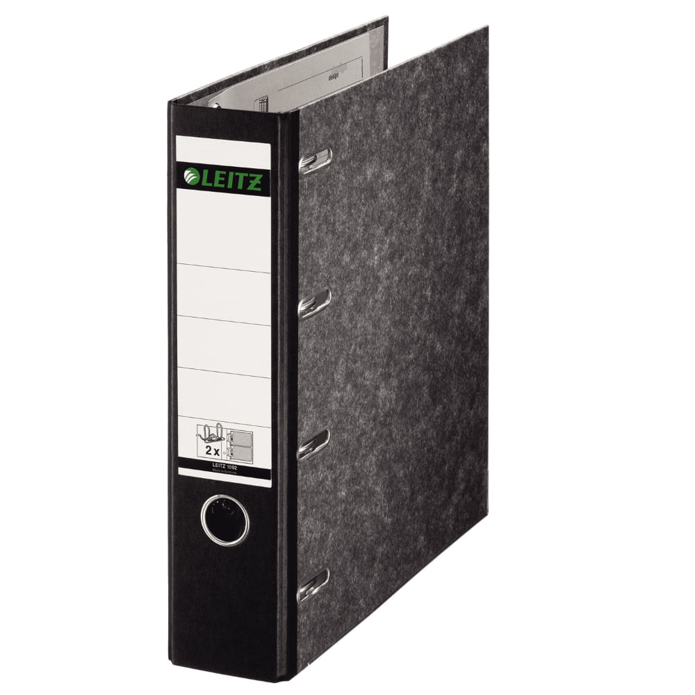 Biblioraft carton marmorat A5 cu 4 inele 8cm Leitz Biblioraft Leitz 180 cu 2 mecanisme carton 80 mm marmorat