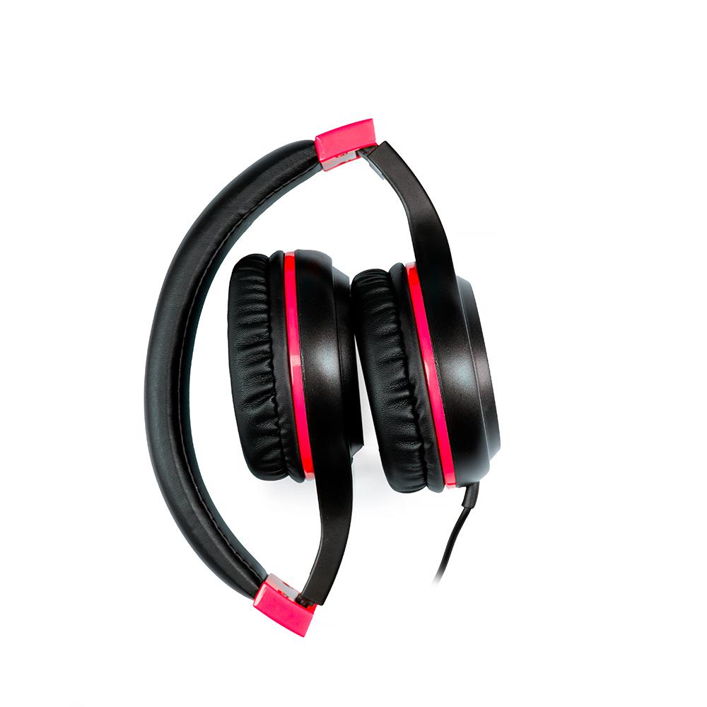 Casti cu micr. Spacer Pearl Red, cu fir