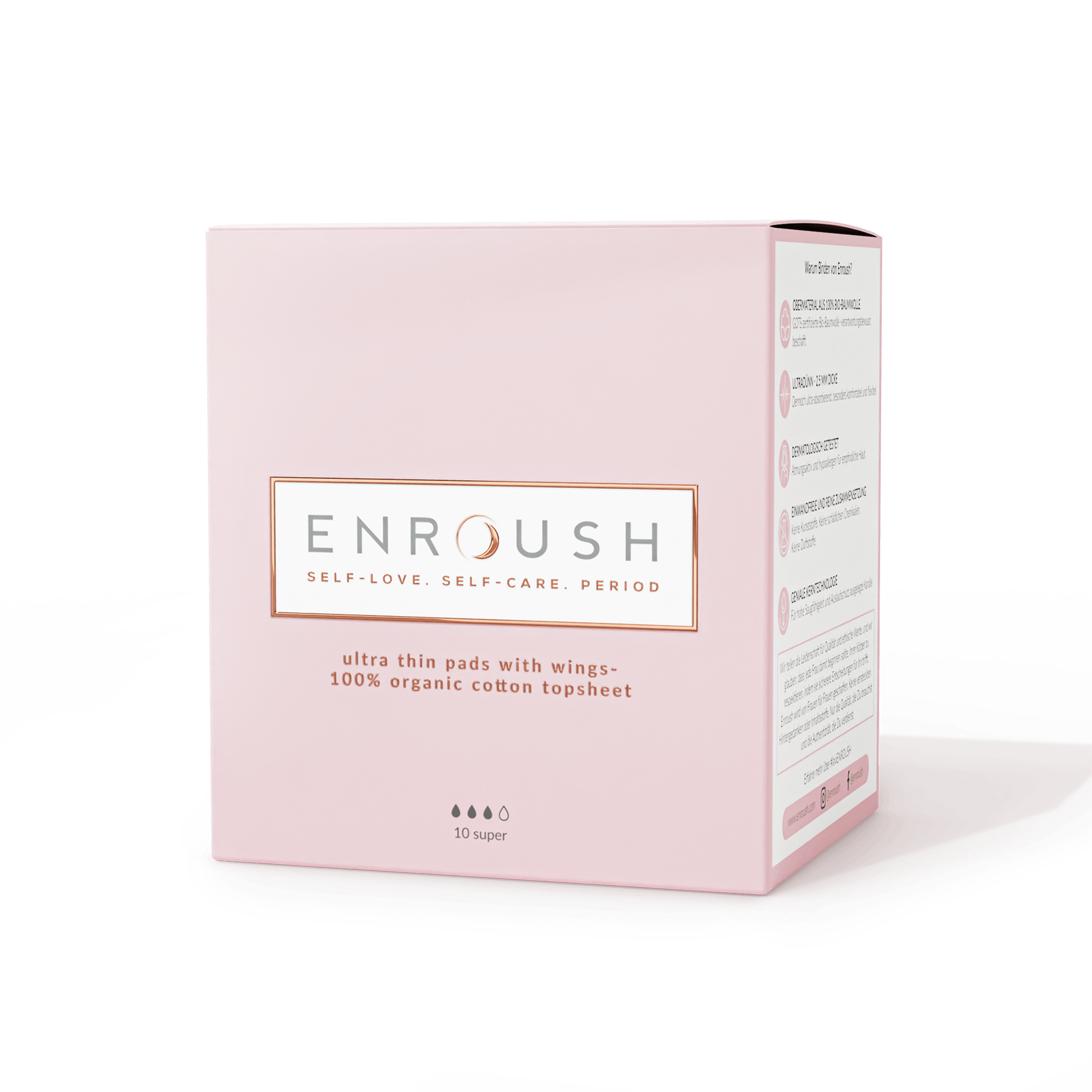 Absorbante din bumbac organic super  10 buci Enroush Absorbante din bumbac organic super  10 buci Enroush