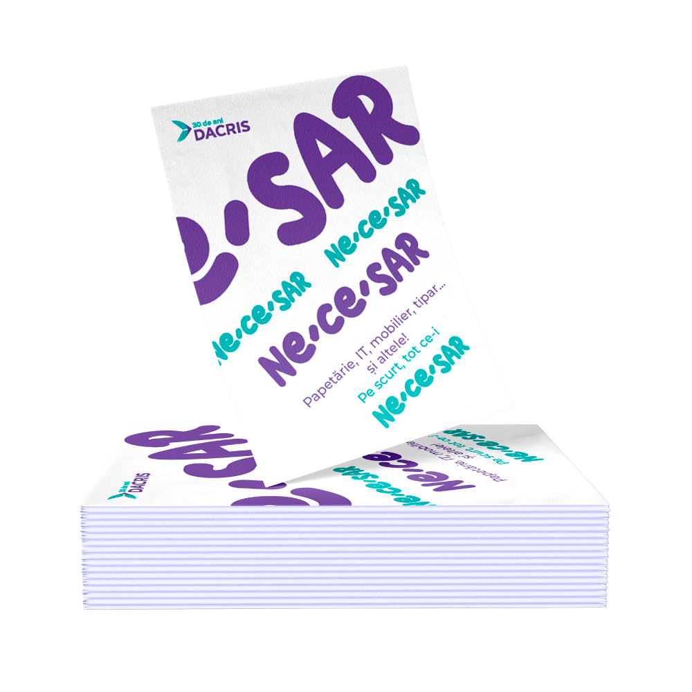 Flyer A5 fa  tipar policromie, carton DCM 150 g/mp