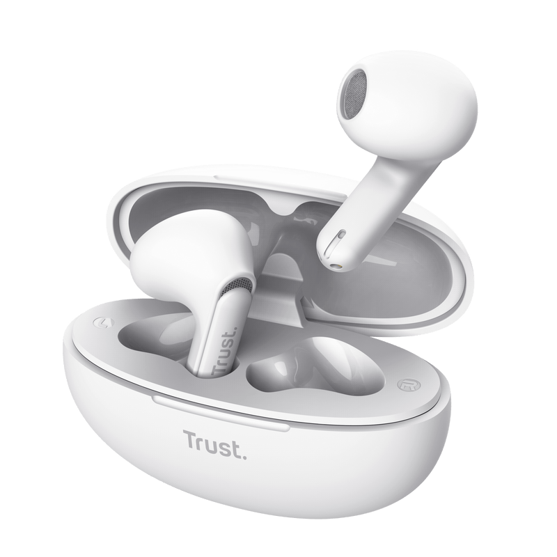 Casti Trust Yavi wireless earph., alb