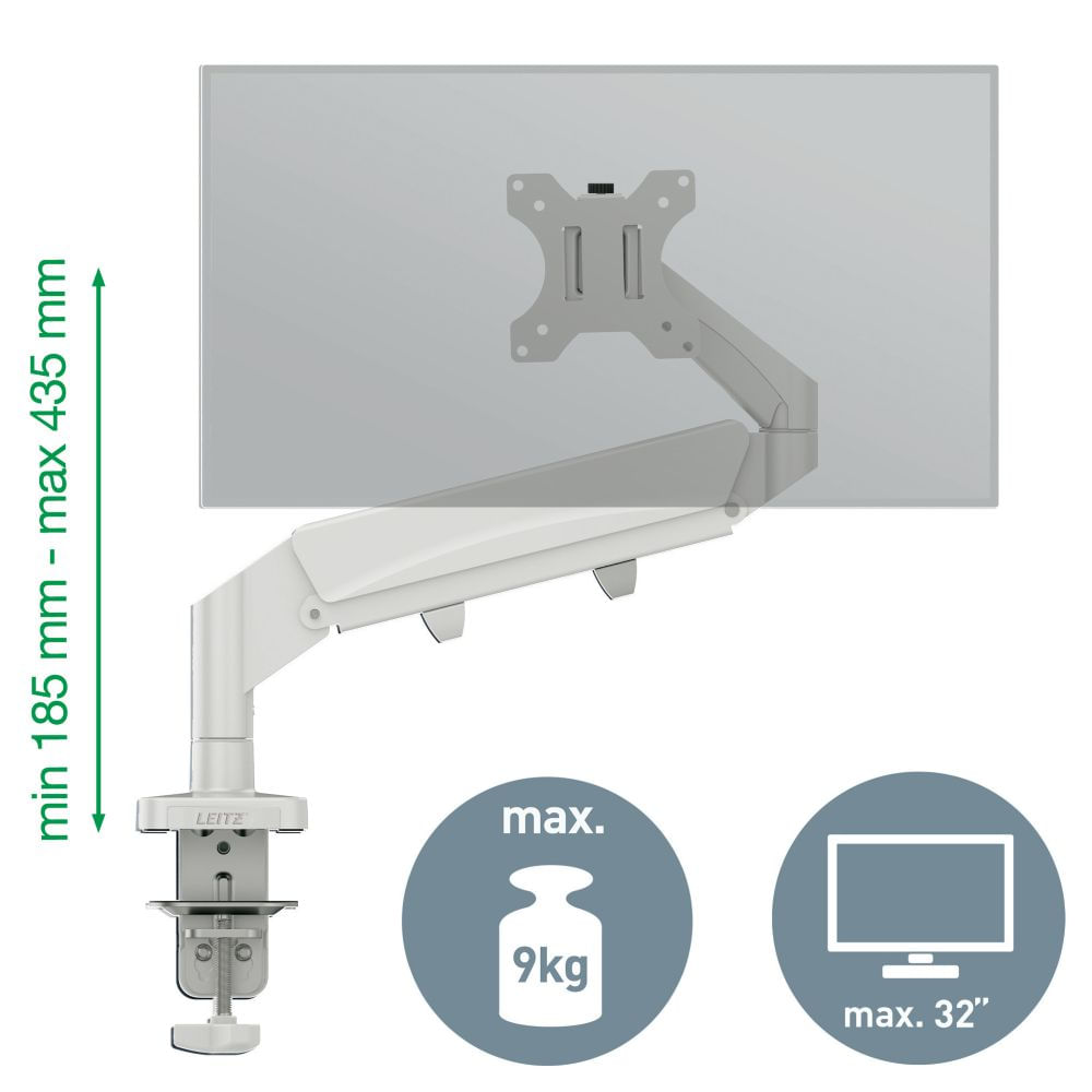Suport monitor Leitz brat ajustabil Gri deschis