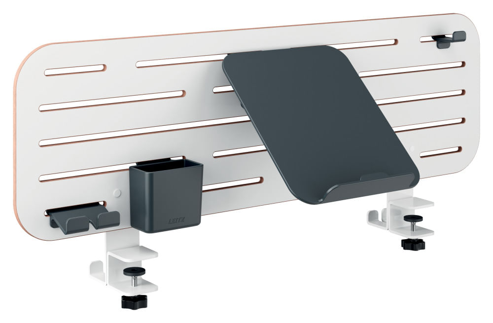 Kit organizator pentru birou Leitz cu 3 suporturi 80x25 cm Alb