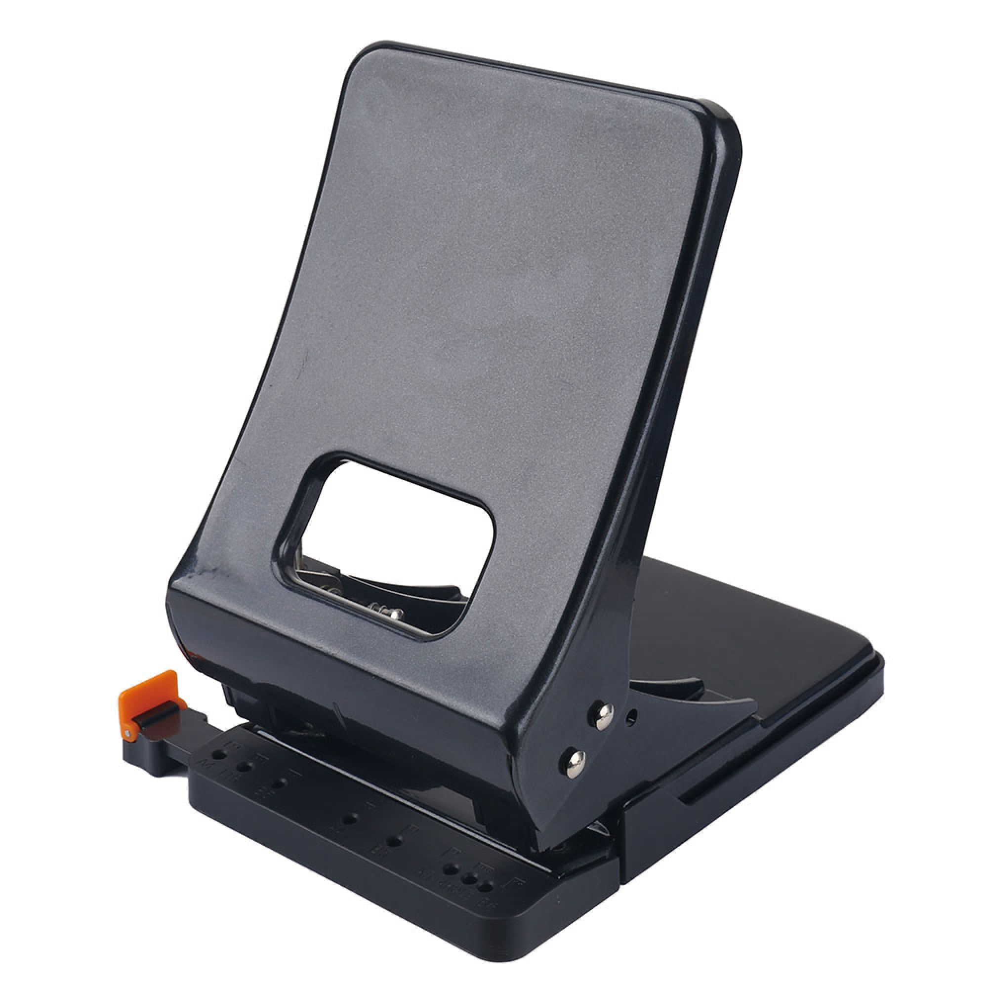 Perforator negru metalic 2 perforatii 45 coli Deli Perforator negru metalic 2 perforatii 45 coli Deli