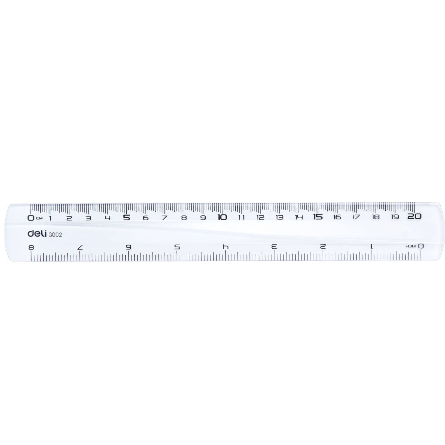 Rigla transparenta 20 cm plastic gradatie cm si inch