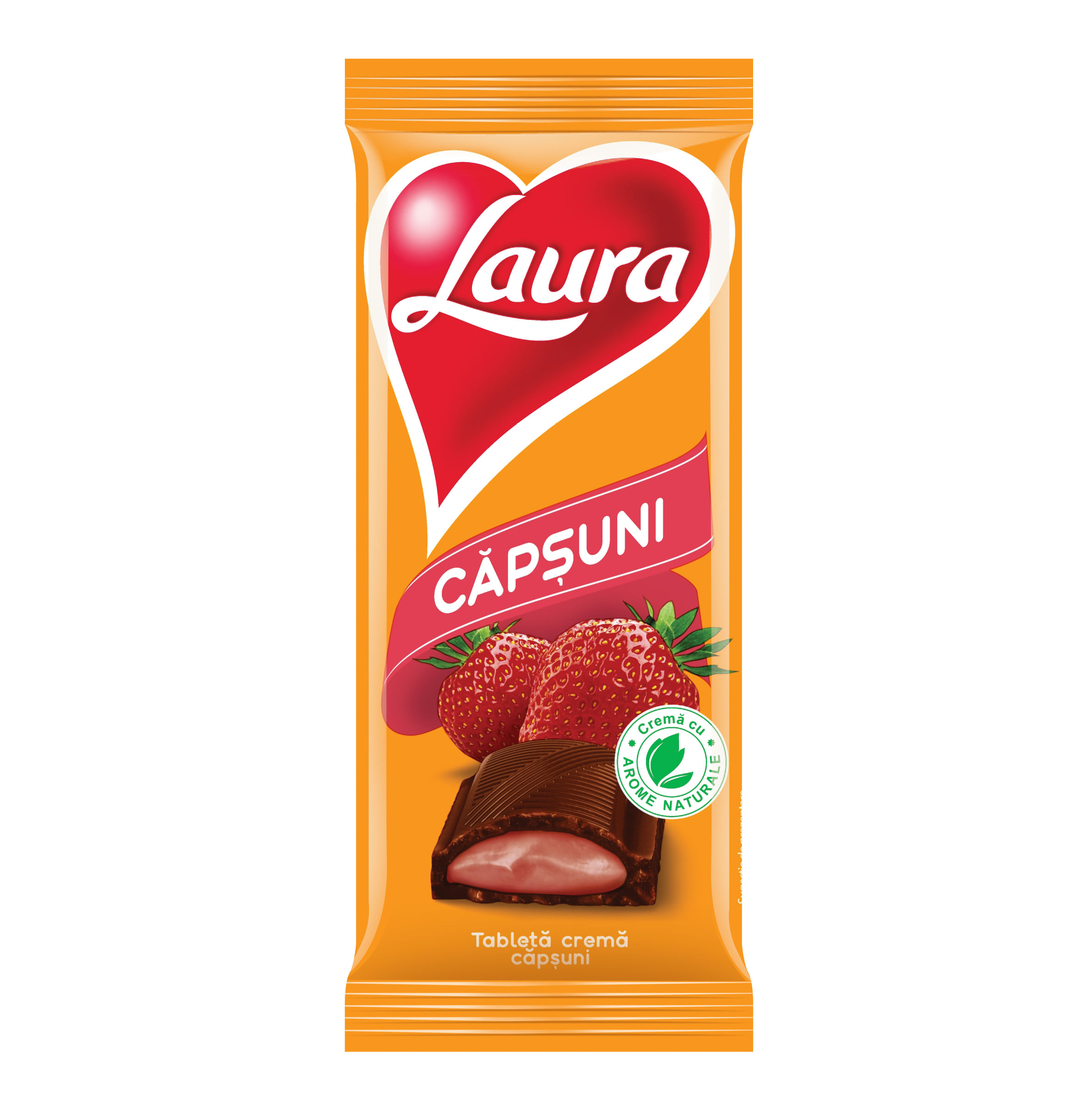 Ciocolata Laura cu crema de capsuni 92 g