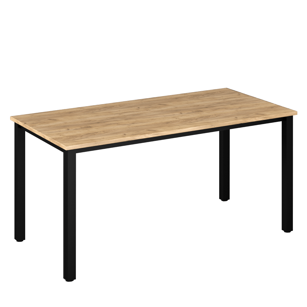 Birou pentru PC din DTD laminat stejar artisan 160x80x76 cm cu picioare metalice