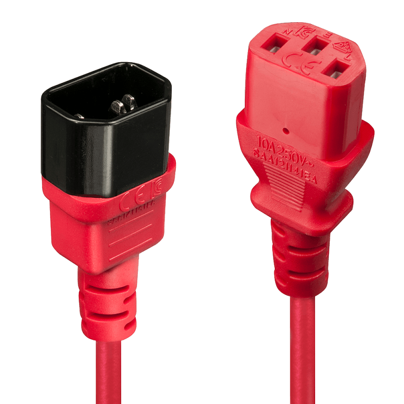 Cablu Lindy C14 to C13 0.5m rosu