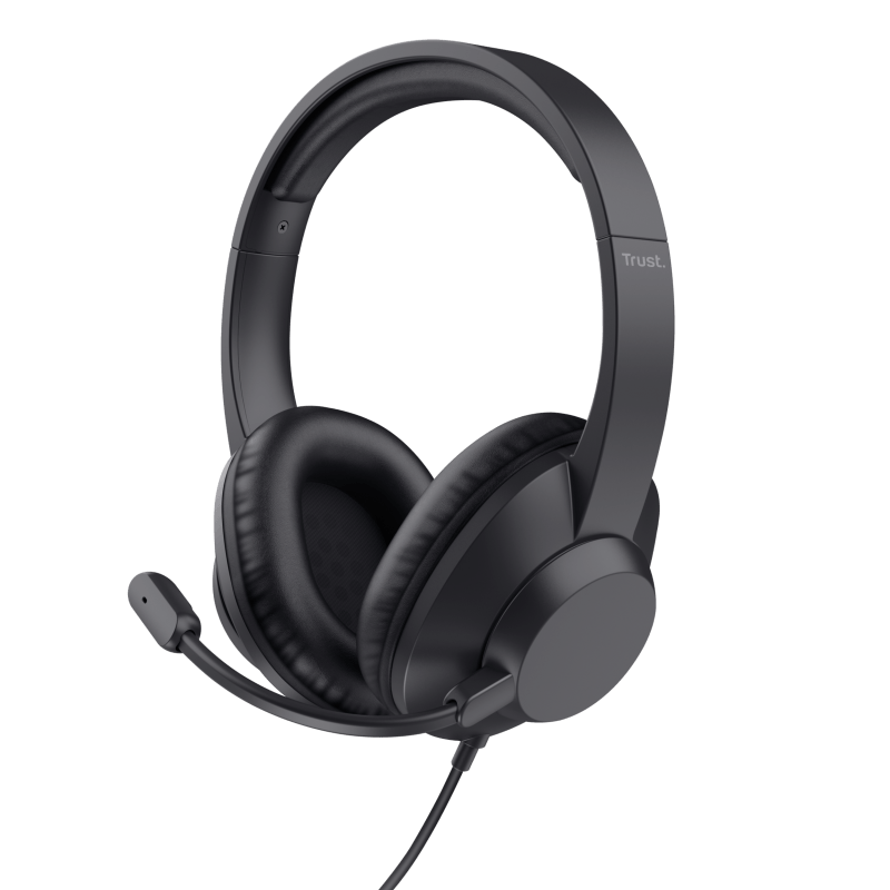 Casti Trust cu fir Ayda Max USB negru