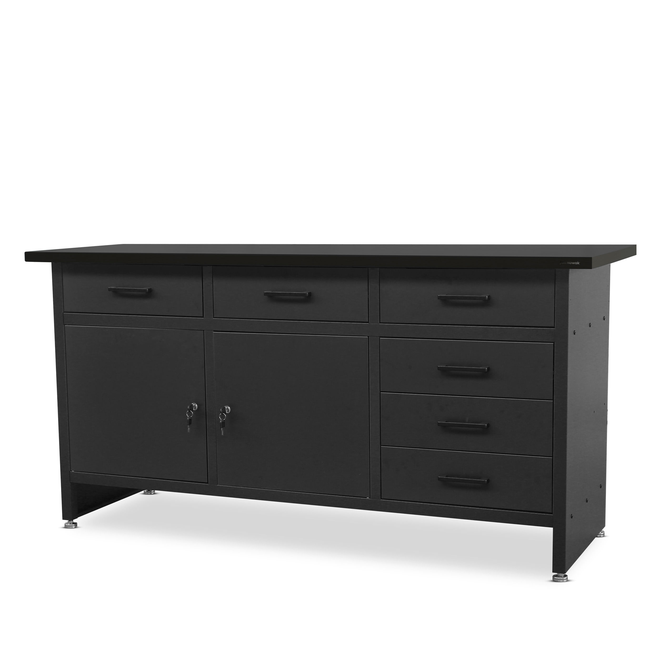 Banc de lucru HENRY, 1700 x 850 x 600 mm, All Black: negru
