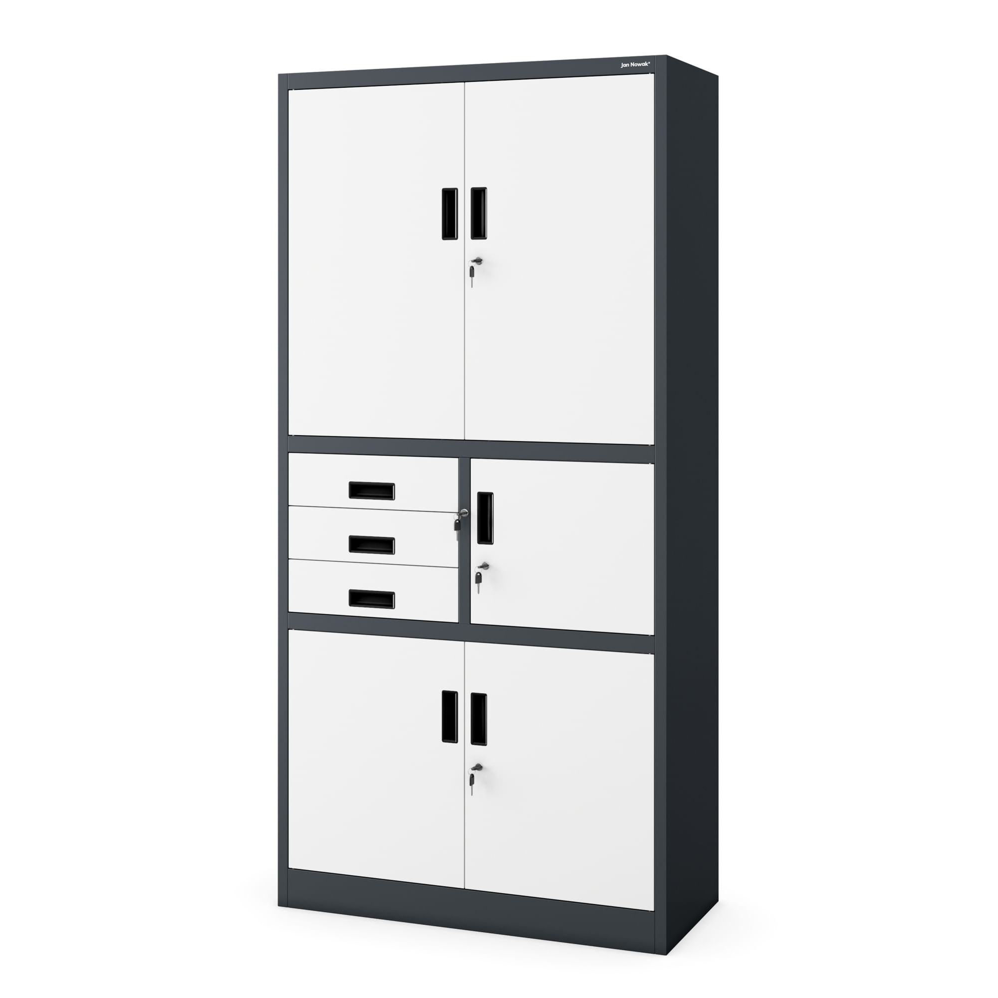 Dulap metalic cu seif FILIP II, 900 x 1850 x 400 mm, antracit-alb Dulap metalic cu seif FILIP II, 900 x 1850 x 400 mm, antracit-alb