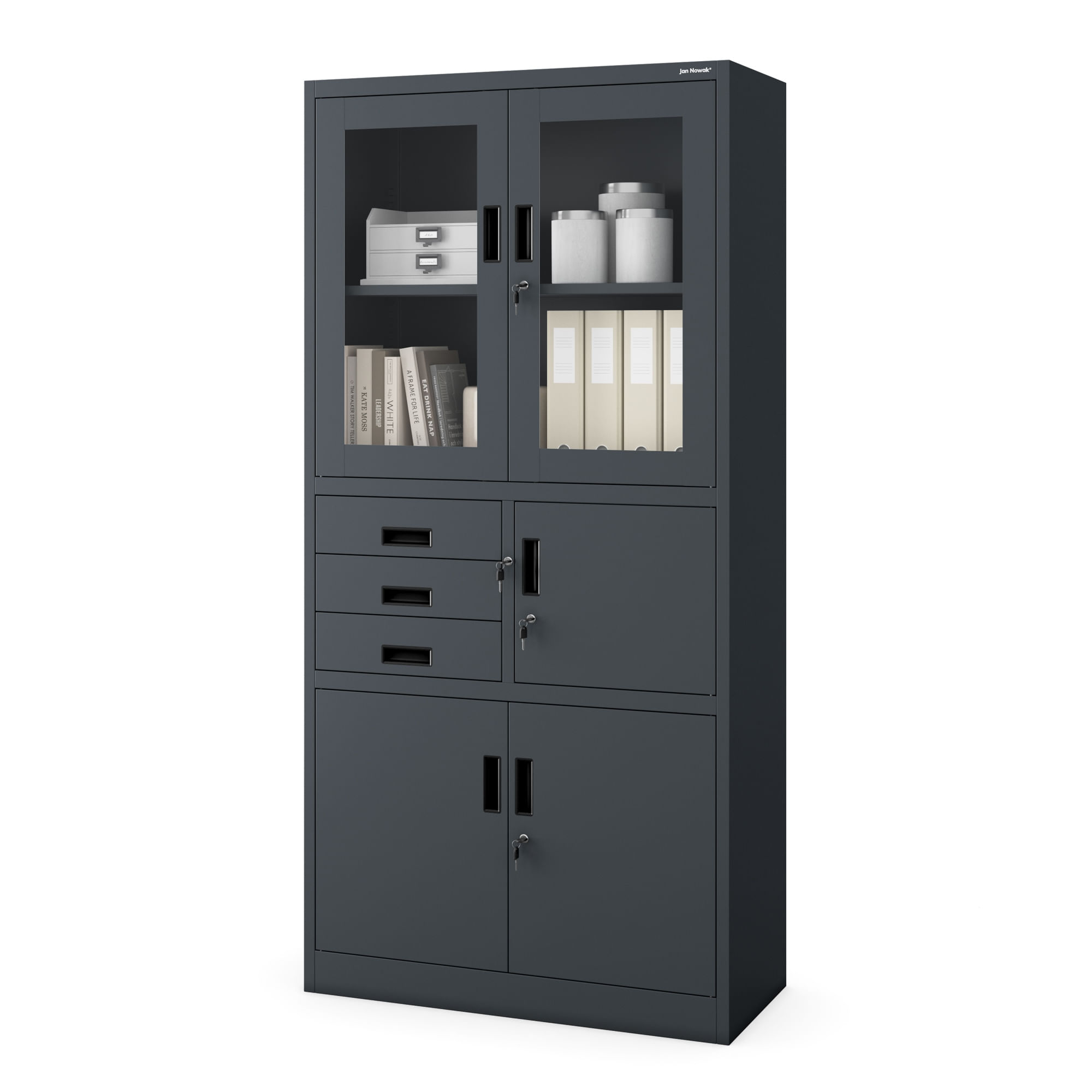 Dulap metalic cu seif FILIP, 900 x 1850 x 400 mm, antracit Dulap metalic cu seif FILIP, 900 x 1850 x 400 mm, antracit