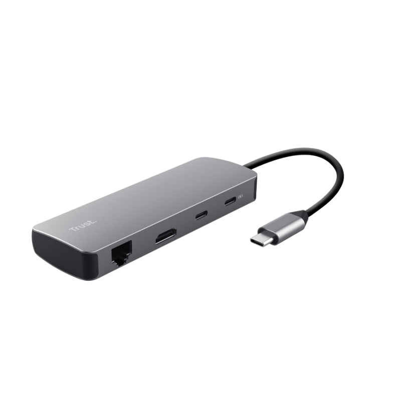 Adaptor Trust Dalyx 8 in 1, gri Adaptor Trust Dalyx 8 in 1, gri