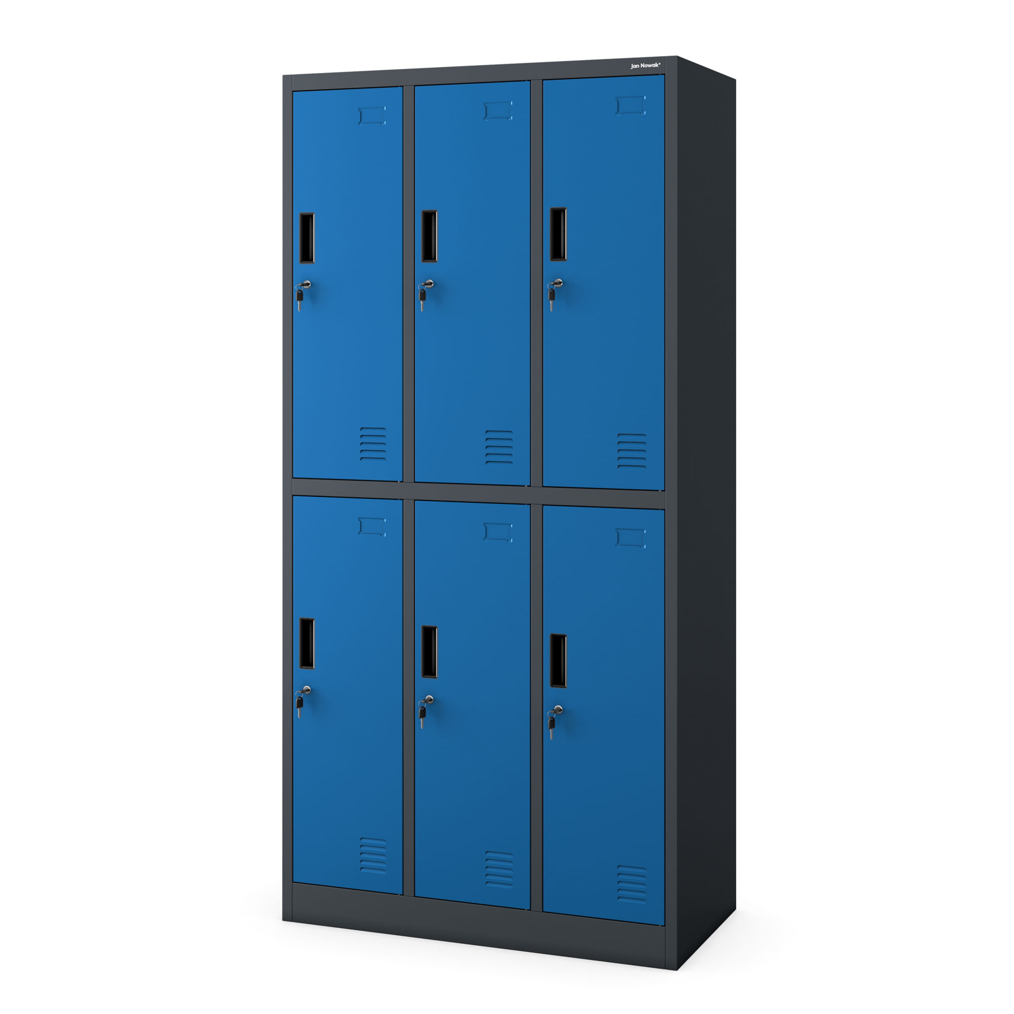 Dulap metalic vestiar  dulap IGOR cu 6 usi, 900 x 1850 x 450 mm, antracit-albastru Dulap metalic vestiar  dulap IGOR cu 6 ui, 900 x 1850 x 450 mm, antracit-albastru