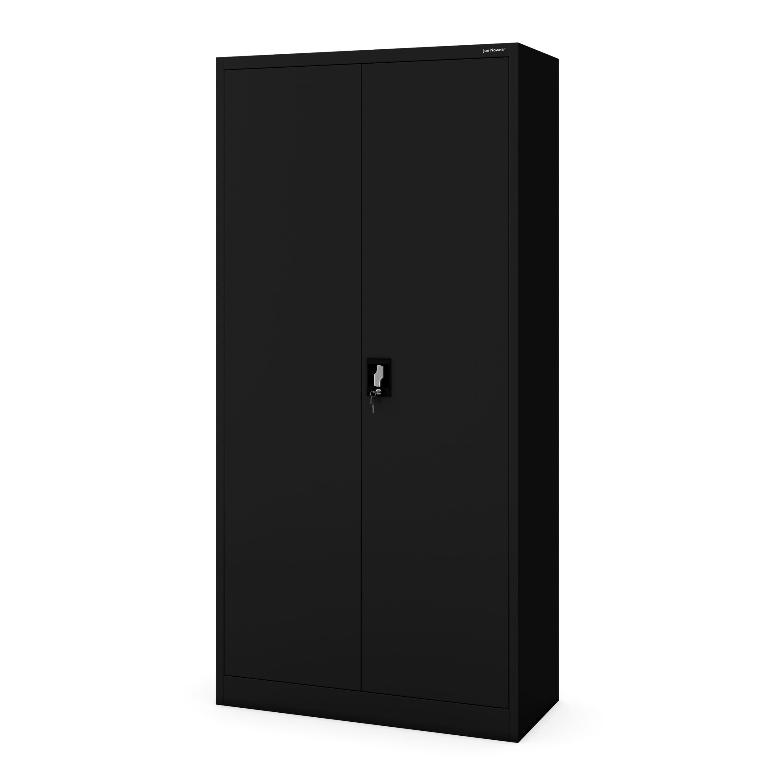 Dulap cu rafturi si bara DAWID, 900 x 1850 x 450 mm, All Black: negru Dulap cu rafturi și bară DAWID, 900 x 1850 x 450 mm, All Black: negru