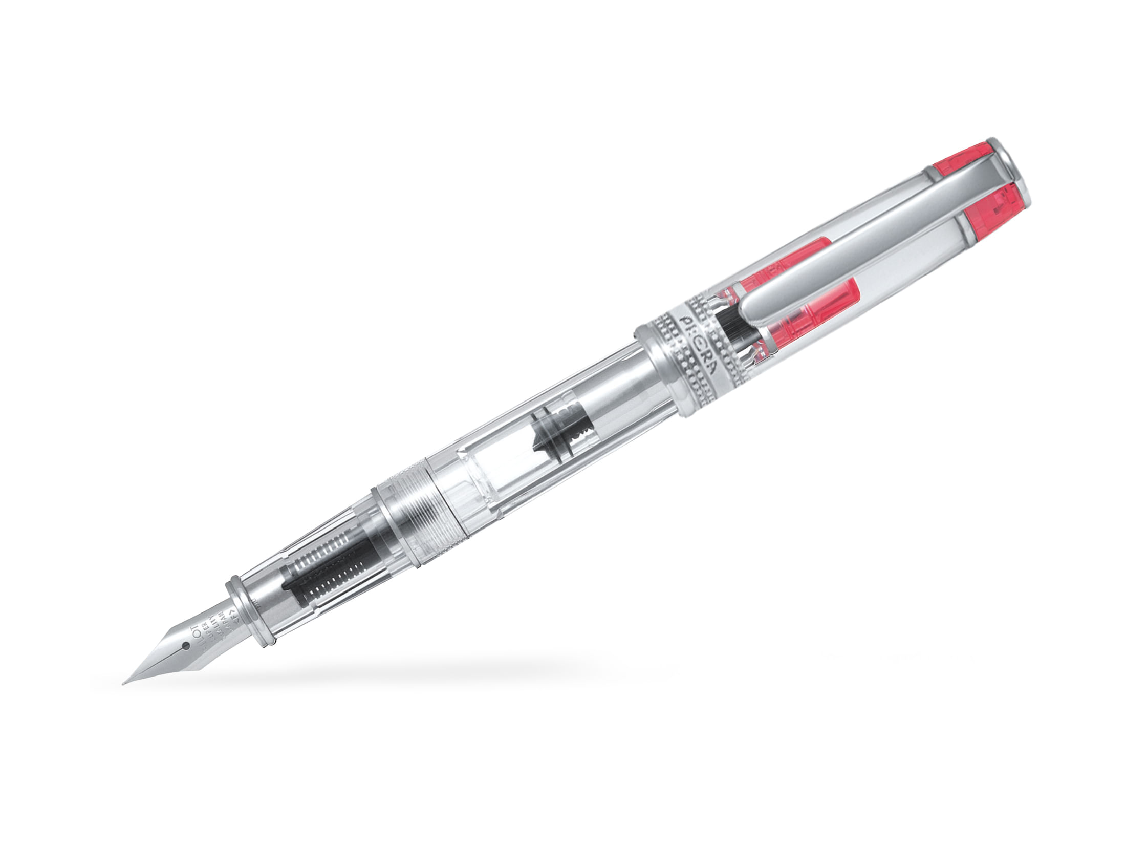 Stilou Pilot Prera corp transparent vârf M cu capac accesorii culori diverse Stilou Pilot Prera corp transparent vârf M cu capac accesorii culori diverse rosu