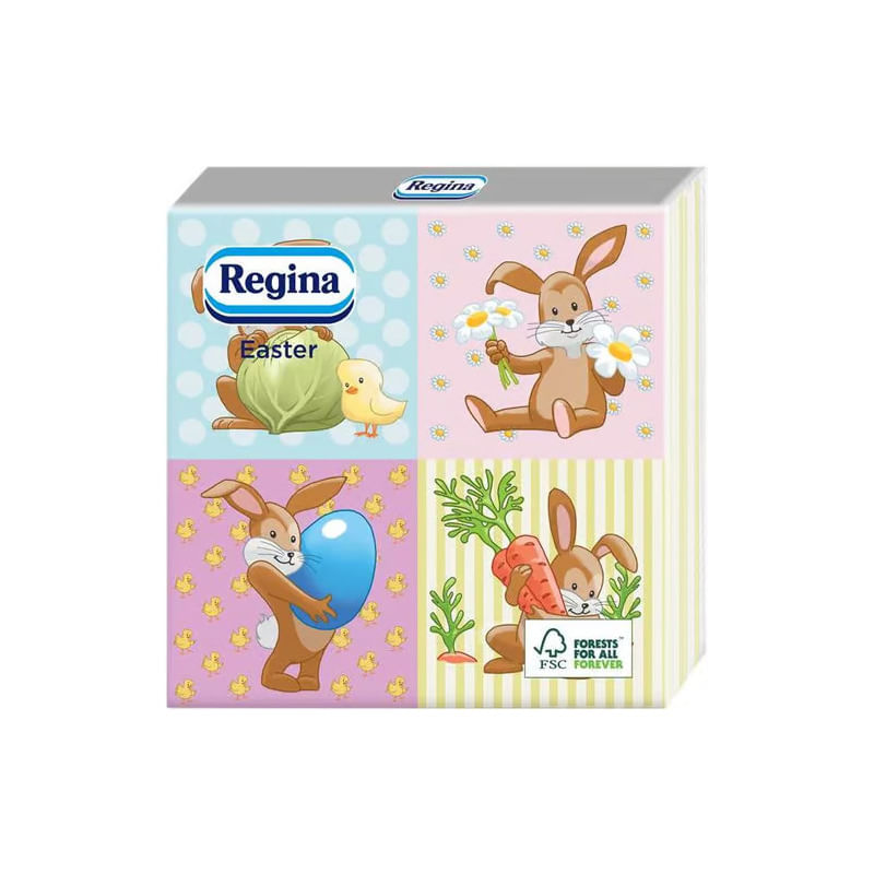 Servetele de masa Paste1 strat 33*33 cm 4 iepurasi Servetele de masa Paste1 strat 33*33 cm 4 iepurasi