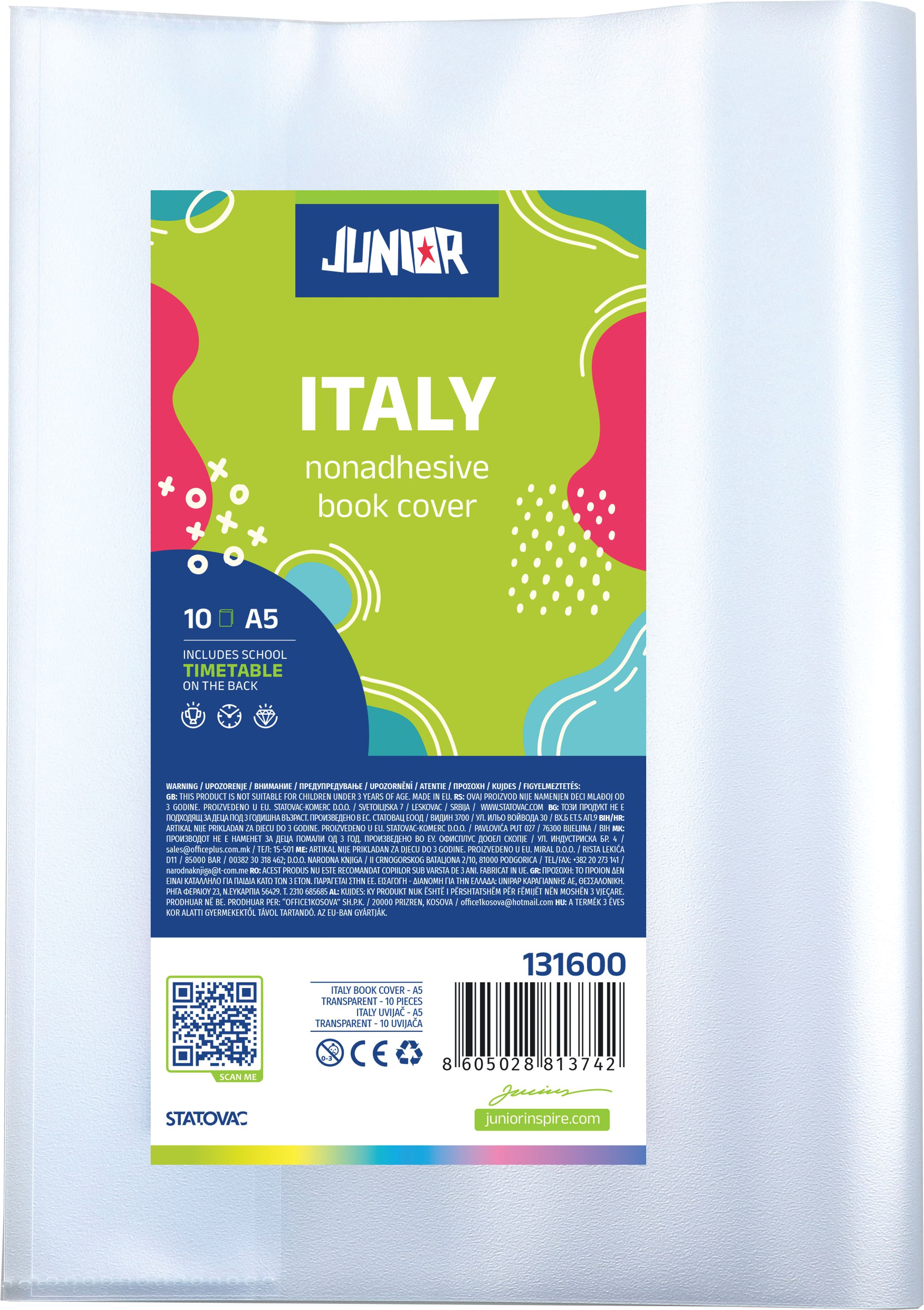 Coperta caiet A5 transparenta 10 buc/set Junior Coperta caiet A5 transparenta 10 buc/set Junior