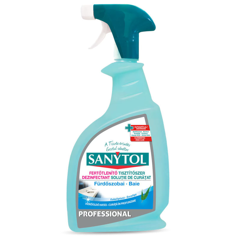Detergent dezinfectant suprafete baie Sanytol Professional 750 ml Detergent dezinfectant suprafete baie Sanytol Professional 750 ml