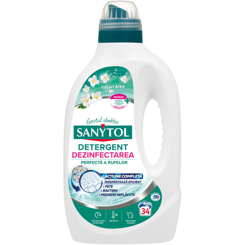 Detergent rufe dezinfectant Sanytol Prospetime Florala 1.7l 34 spalari Detergent rufe dezinfectant Sanytol Prospetime Florala 1.7l 34 spalari