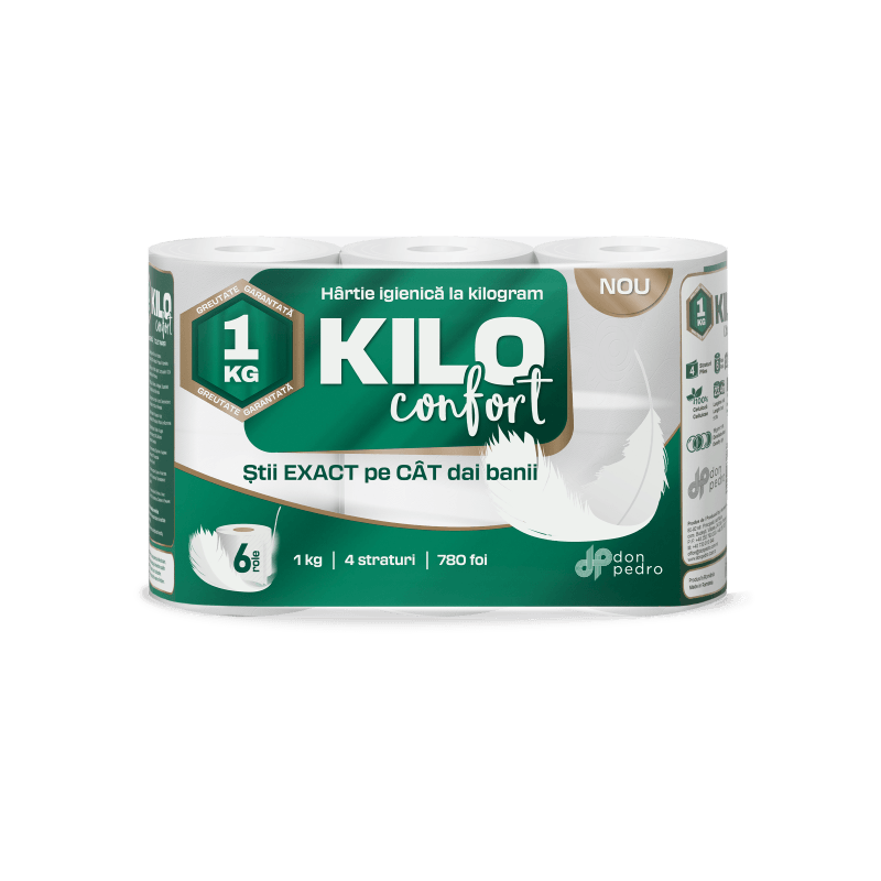 Hartie igienica Kilo 4 straturi1 Kg 6 role/set Hartie igienica Kilo 4 straturi1 Kg 6 role/set