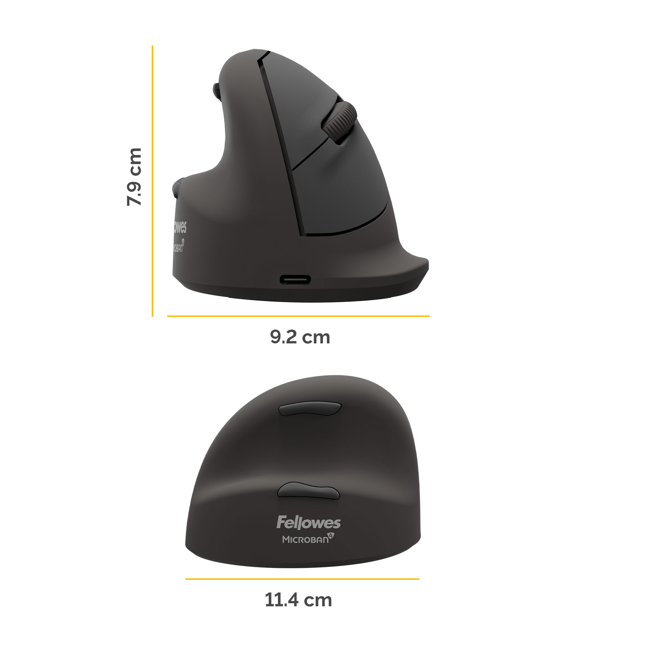 Mouse vertical ergonomic Fellowes Breyta+ pentru stangaci diverse marimi Mouse vertical ergonomic Fellowes Breyta+ pentru stangaci diverse marimi mare