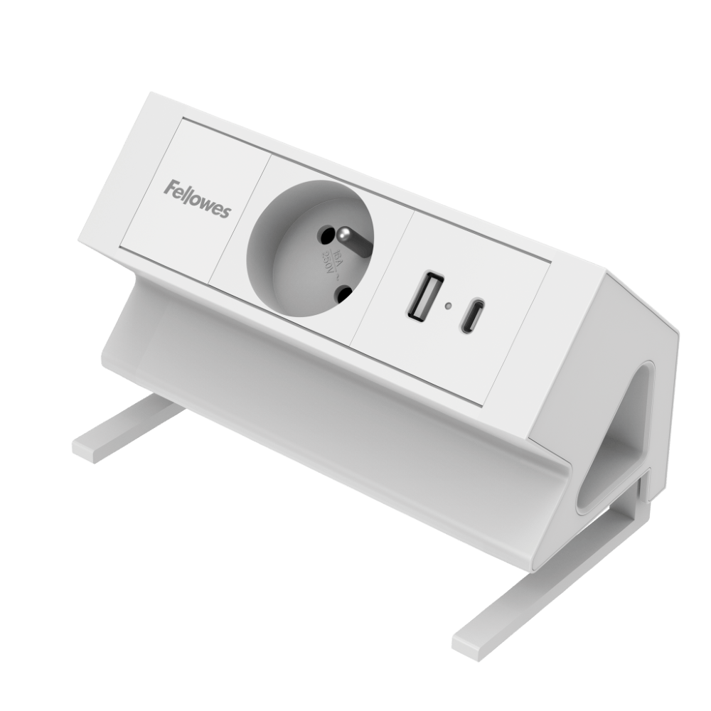Priză de încărcare Fellowes Filex Power pentru birou Tip F 1 slot negru/alb Priză de încărcare Fellowes Filex Power pentru birou Tip F 1 slot negru/alb alb