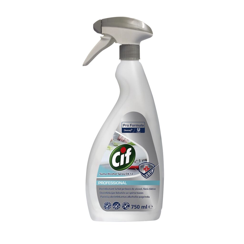 Dezinfectant cu pulverizator CIF Suma Alcohol D4 750 ml Dezinfectant cu pulverizator CIF Suma Alcohol D4 750 ml