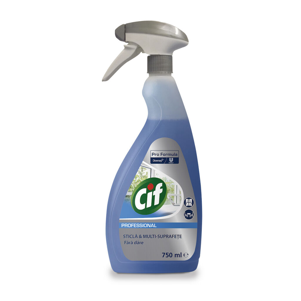 Detergent pentru geamuri Cif Pro Formula cu pulverizator 750 ml Detergent pentru geamuri Cif Pro Formula cu pulverizator 750 ml