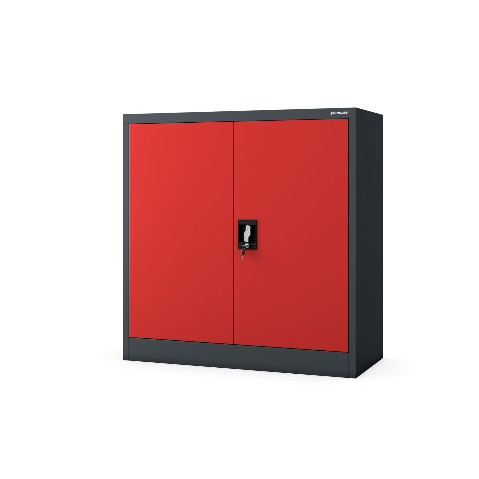 Dulap pentru dosare cu cheie BEATA, 900 x 930 x 400 mm, antracit-rosu Dulap pentru dosare cu cheie BEATA, 900 x 930 x 400 mm, antracit-roșu