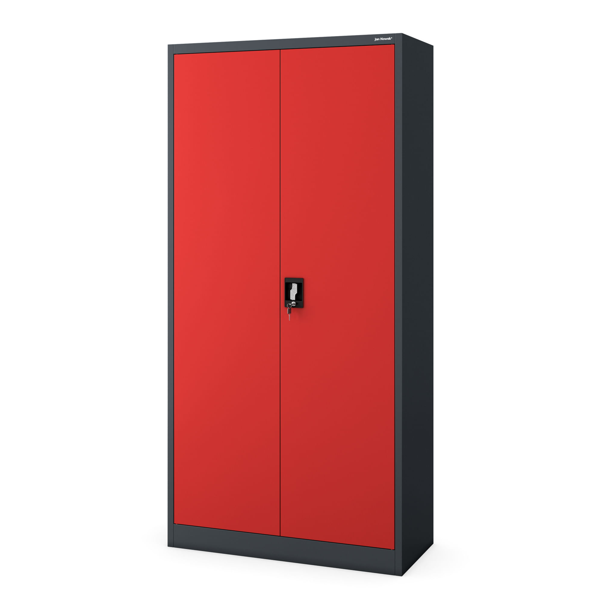 Dulap de curatenie cu inchidere DAWID 900 x 1850 x 450 mm, antracit-rosu Dulap de curățenie cu închidere DAWID 900 x 1850 x 450 mm, antracit-roșu