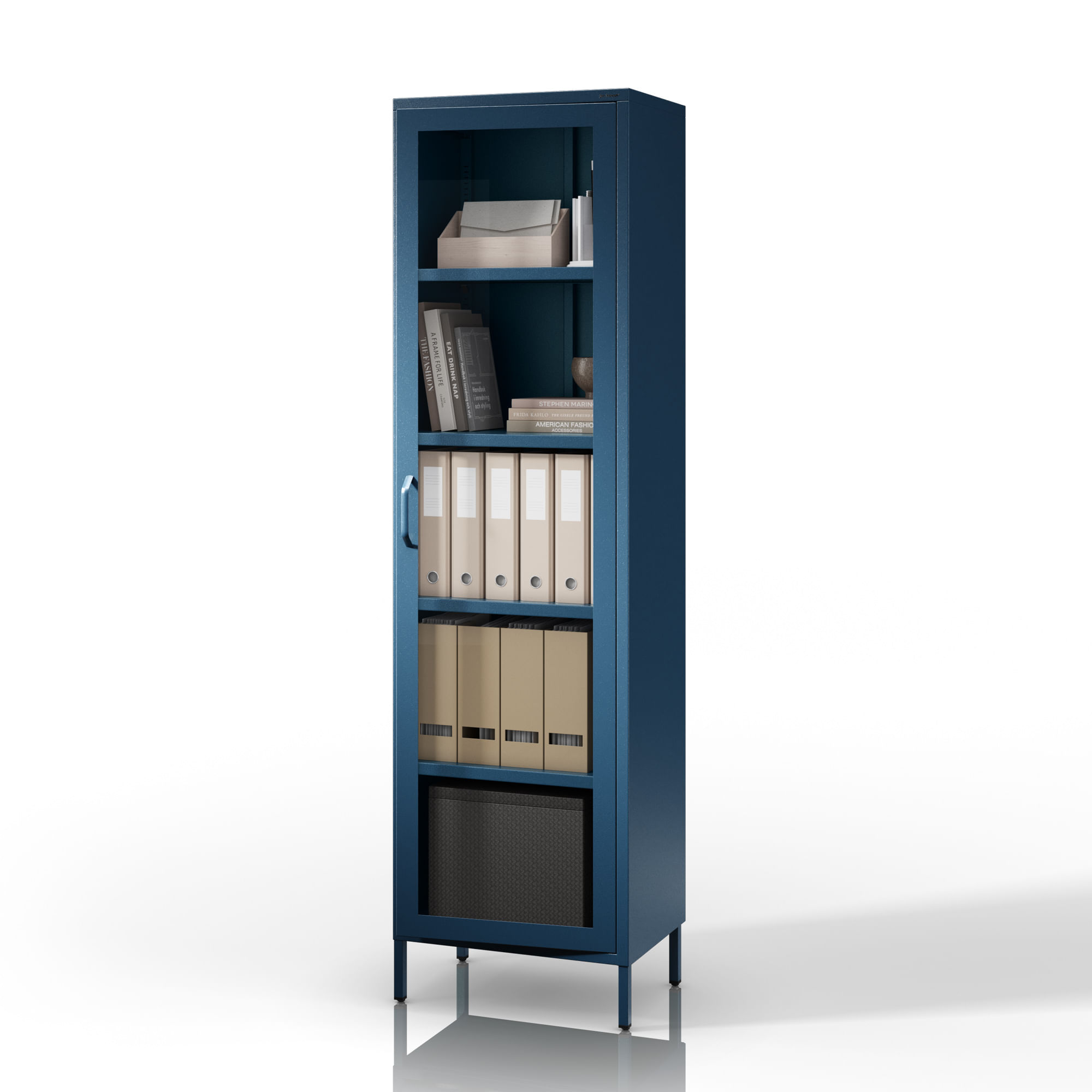 Vitrina living LUIGI 500 x 1800 x 350 mm, Modern: albastra inchis Vitrină living LUIGI 500 x 1800 x 350 mm, Modern: albastră închis