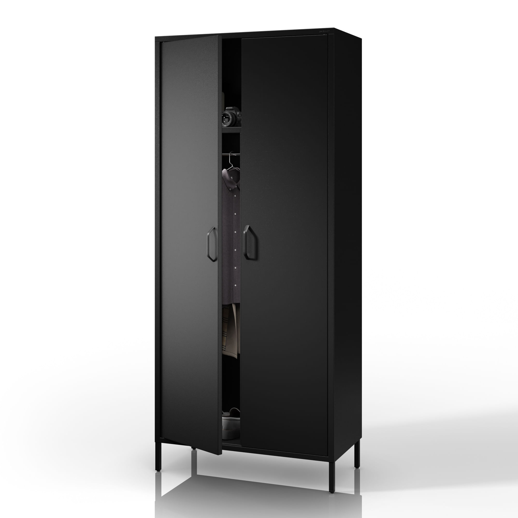 Dulap negru pentru haine FLAVIO Modern 800 x 1850 x 450 mm Dulap negru pentru haine FLAVIO Modern 800 x 1850 x 450 mm