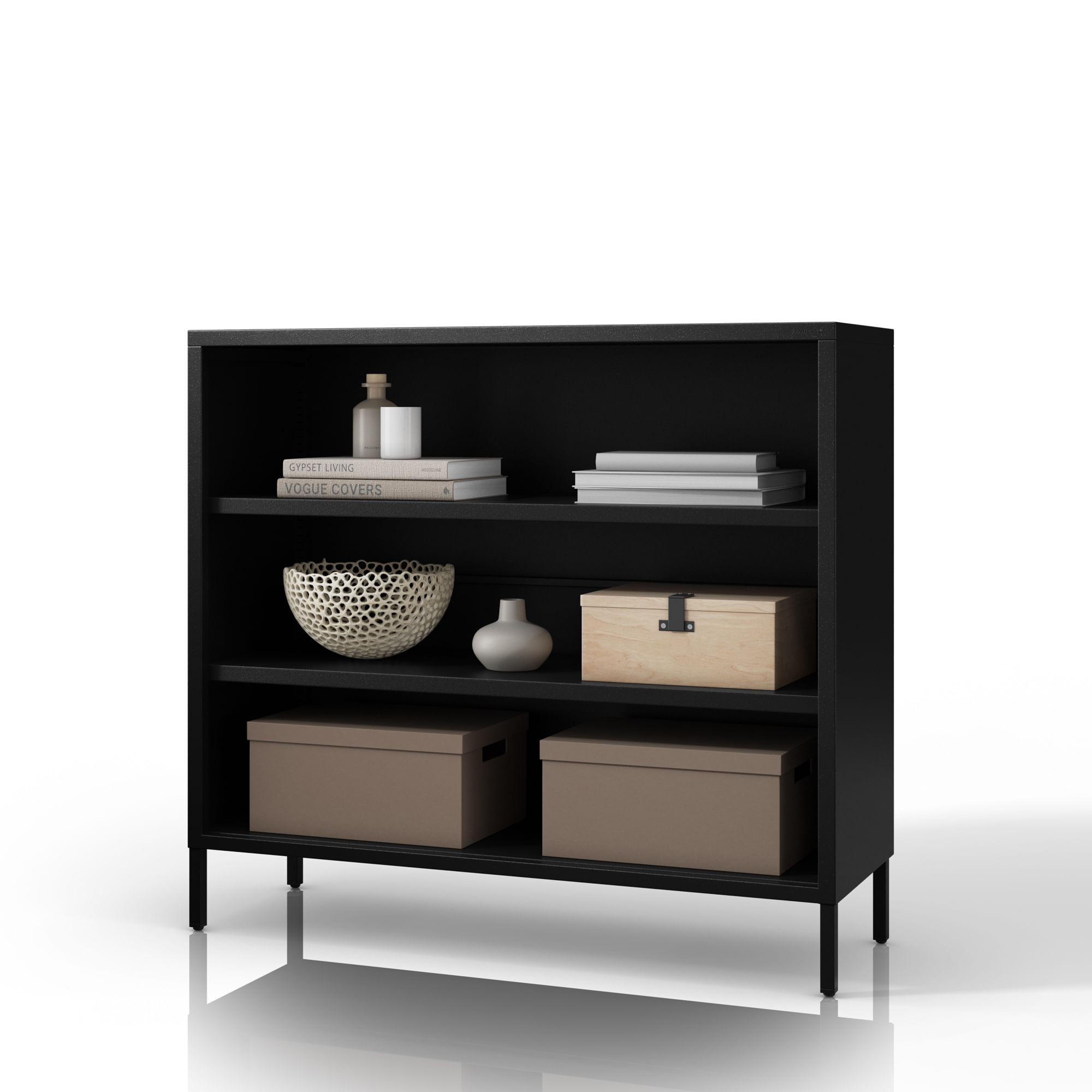 Etajera neagra metalica cu rafturi LUCA Modern 1000 x 900 x 350 mm Etajeră neagră metalică cu rafturi LUCA Modern 1000 x 900 x 350 mm