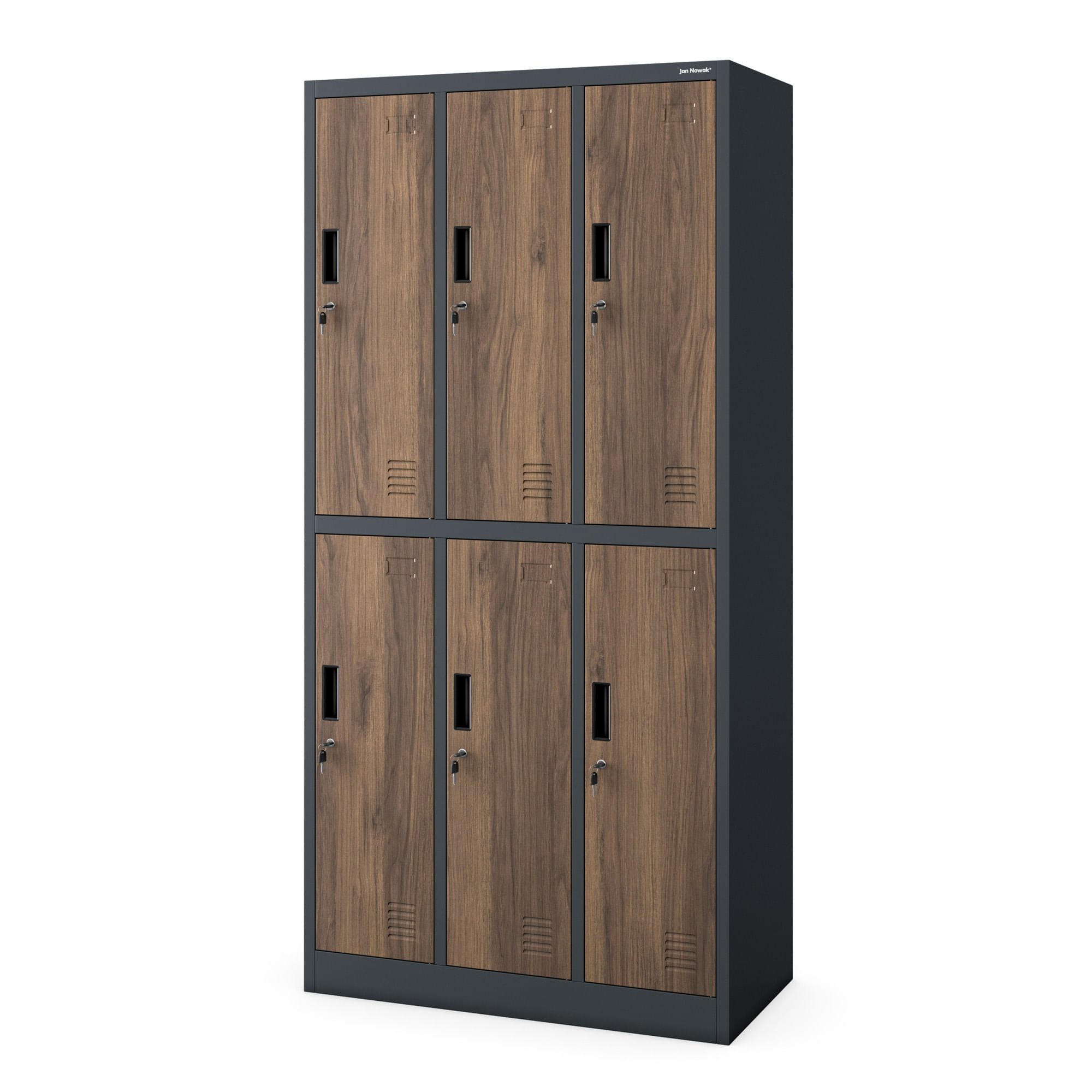 Dulap de haine securizat cu 6 usi IGOR, 900 x 1850 x 450 mm, Eco Design: nuc-antracit Dulap de haine securizat cu 6 uși IGOR, 900 x 1850 x 450 mm, Eco Design: nuc-antracit