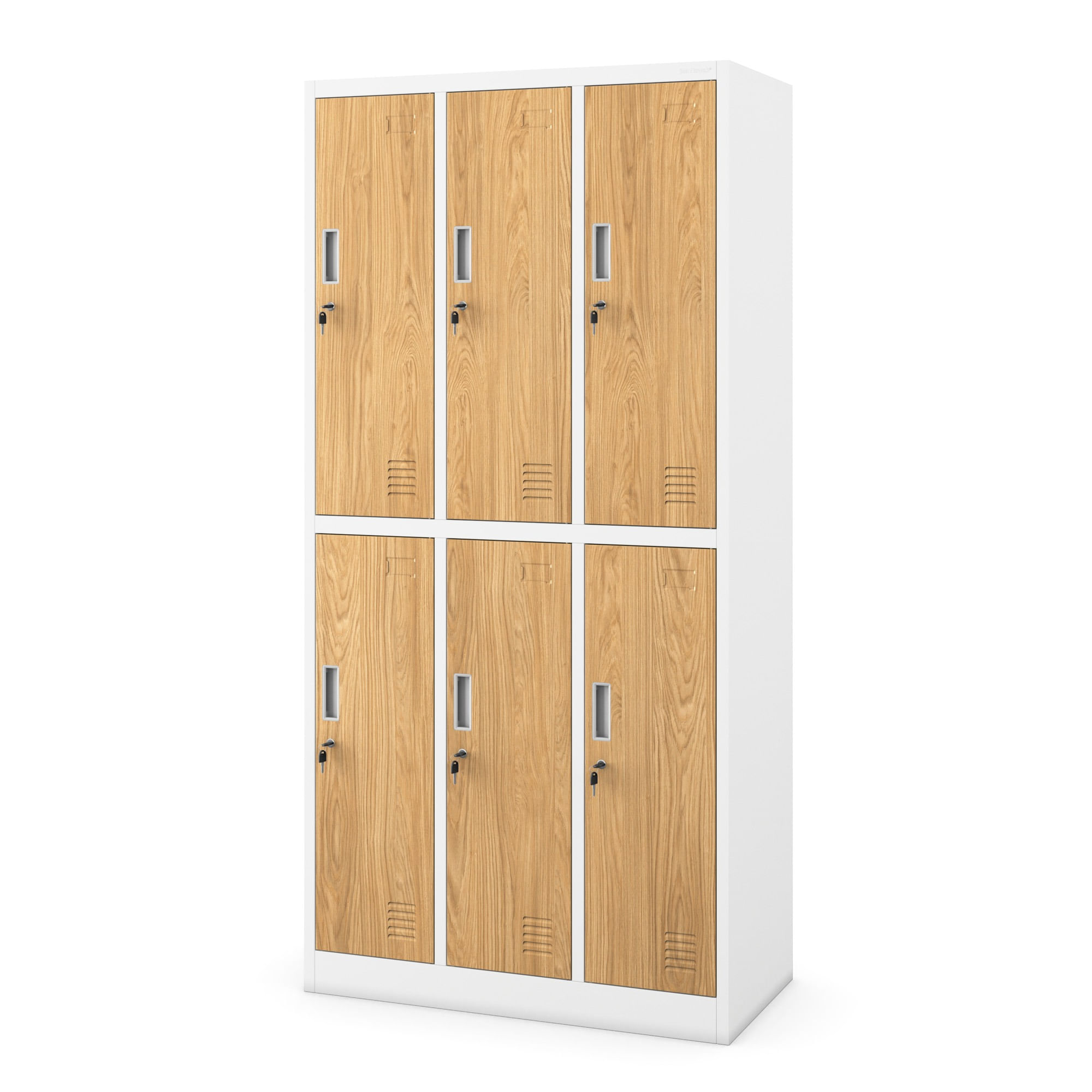 Dulap social pentru angajati alb/stejar auriu: Eco Design cu 6 usi IGOR Dulap social pentru angajați alb/stejar auriu: Eco Design cu 6 uși IGOR