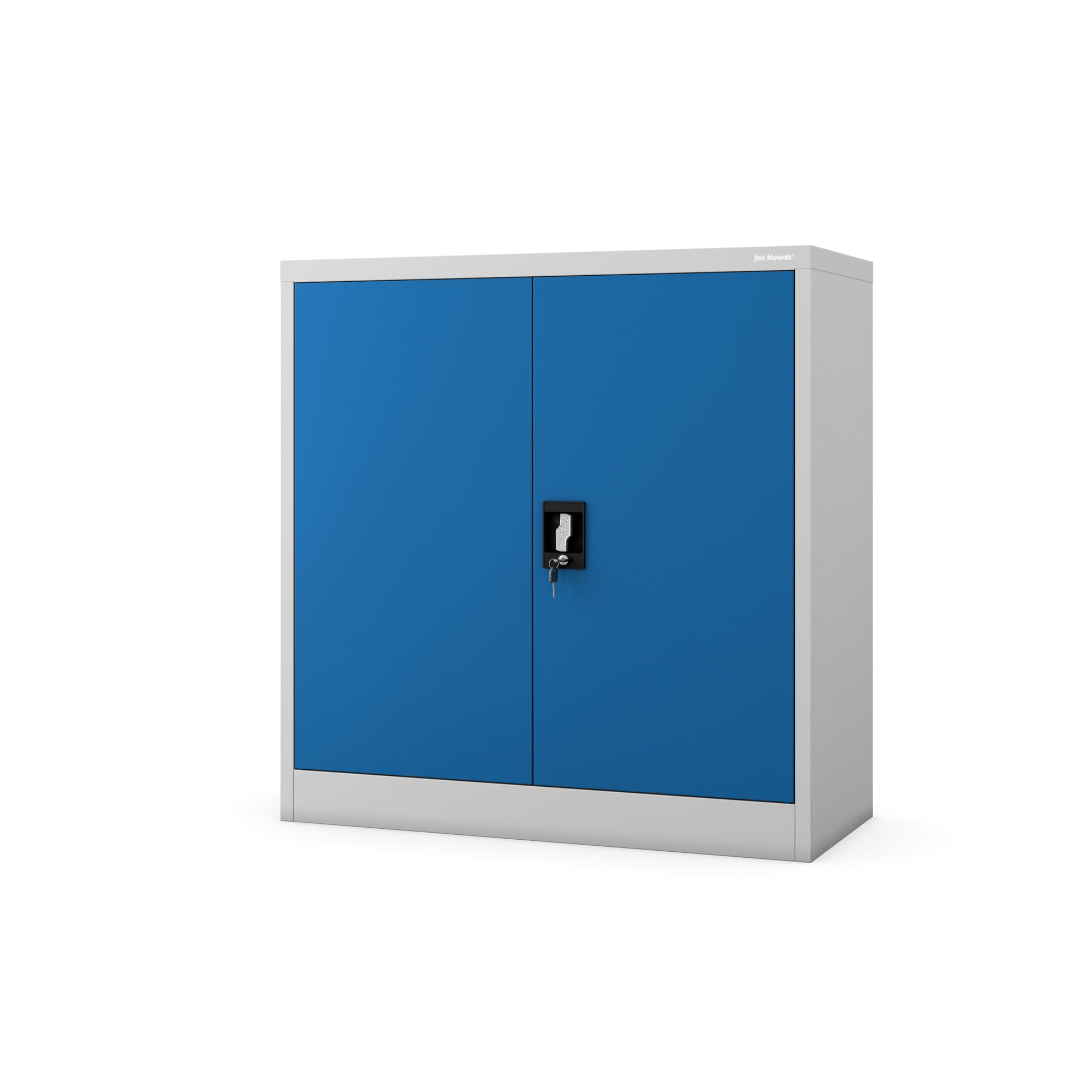 Dulap pentru dosare cu cheie BEATA, 900 x 930 x 400 mm, alb-albastru Dulap pentru dosare cu cheie BEATA, 900 x 930 x 400 mm, alb-albastru