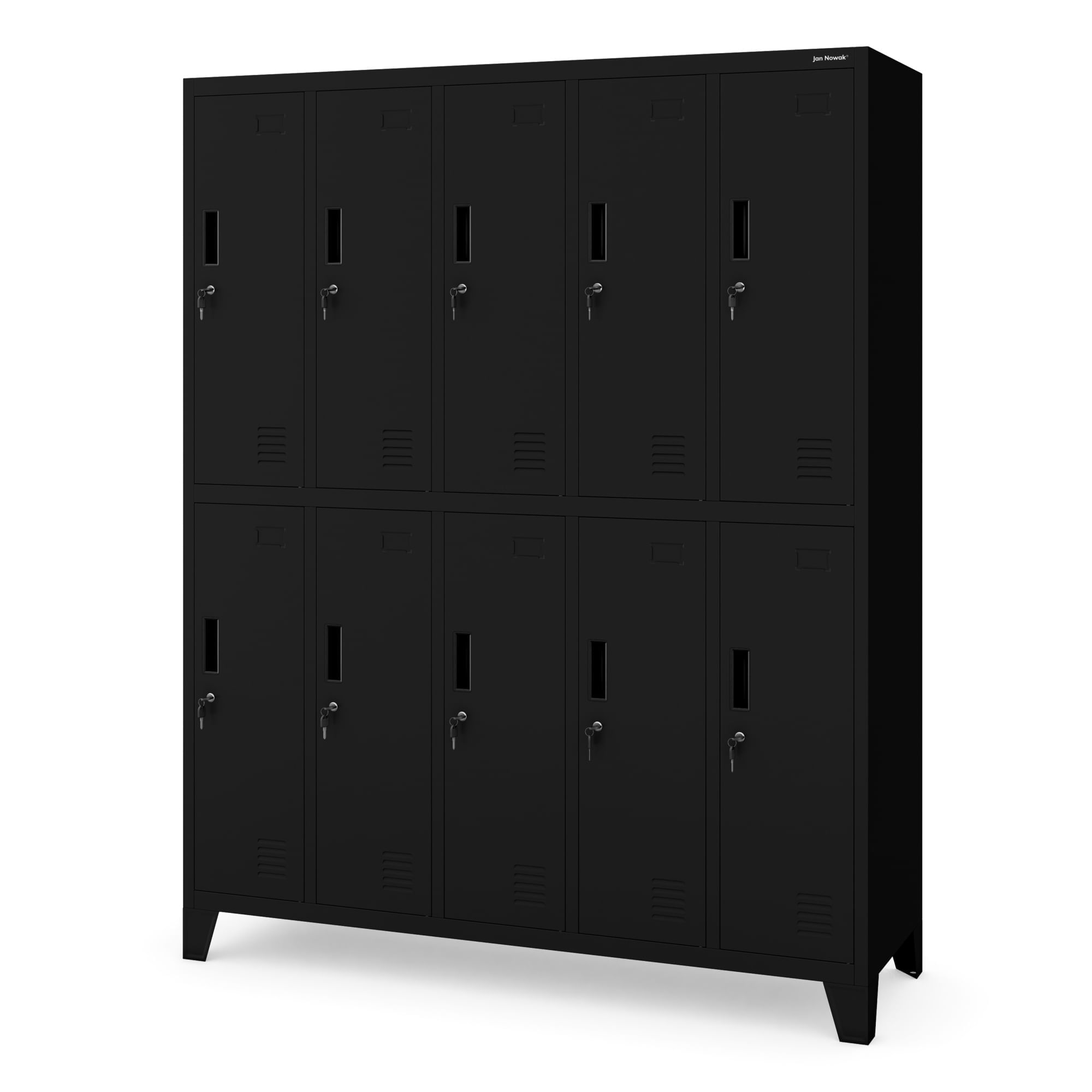 Dulap vestiar BHP metalic cu 10 usi BARTEK 1360 x 1720 x 450 mm, negru Dulap vestiar BHP metalic cu 10 uși BARTEK 1360 x 1720 x 450 mm, negru