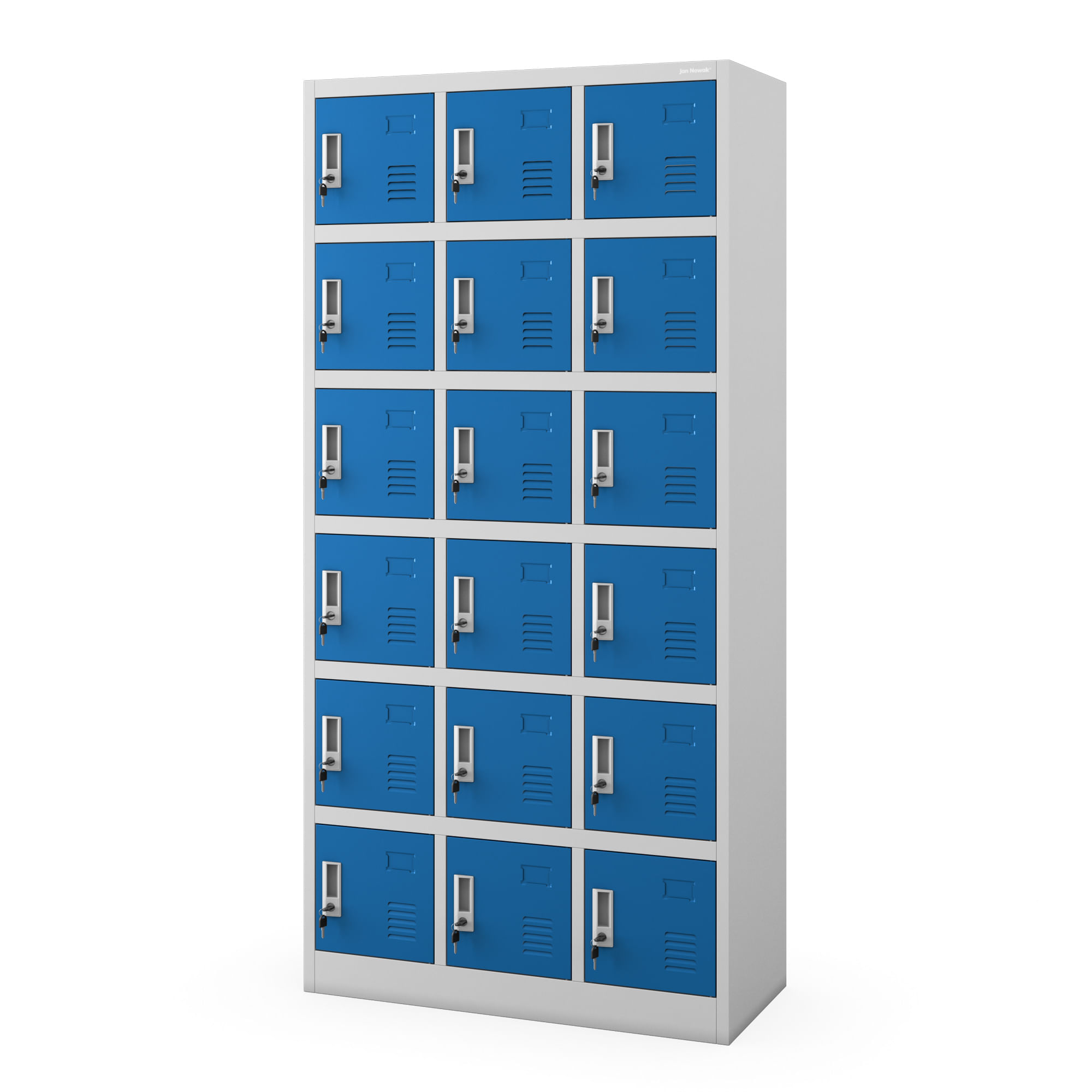 Dulap social cu dulapuri KAROL, 900 x 1850 x 400 mm, gri-albastru Dulap social cu dulapuri KAROL, 900 x 1850 x 400 mm, gri-albastru