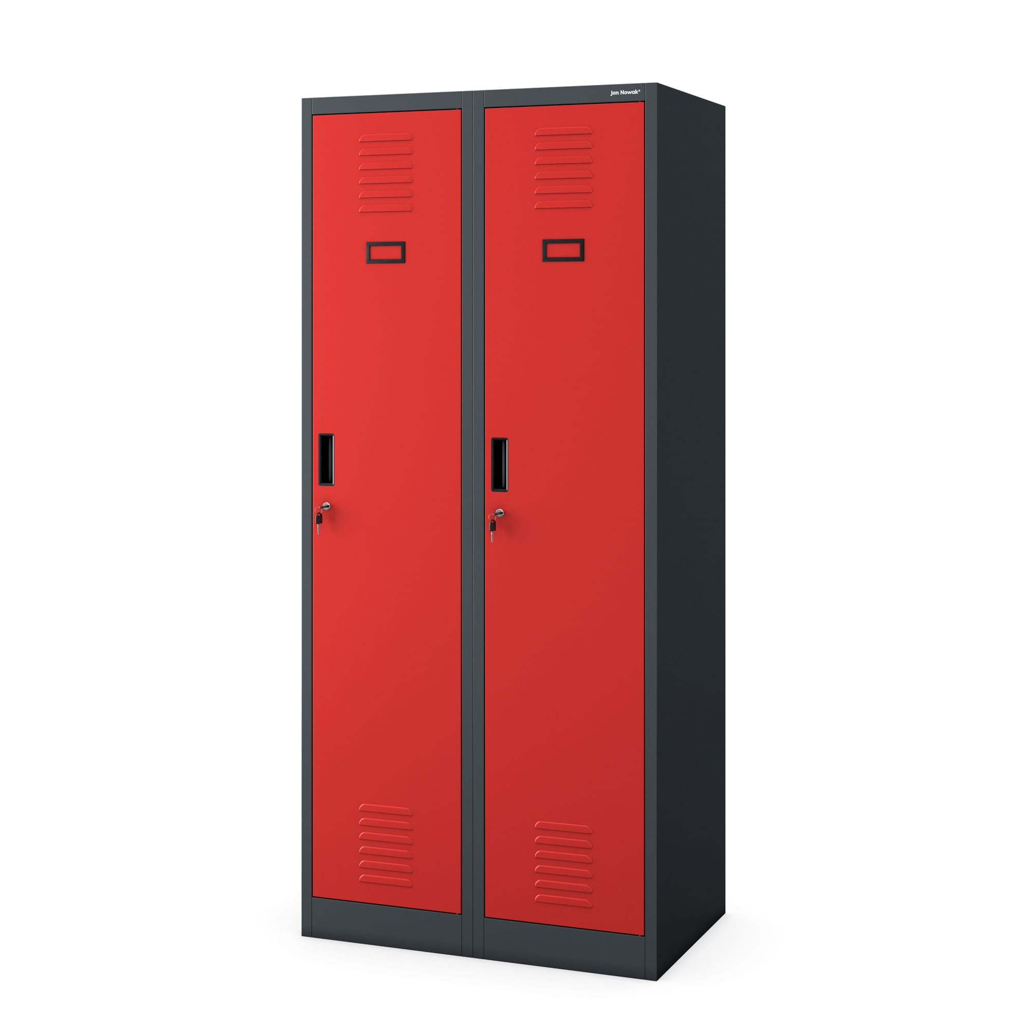 Dulap social cu patru compartimente KACPER, 800 x 1800 x 500 mm, rosu-antracit Dulap social cu patru compartimente KACPER, 800 x 1800 x 500 mm, roșu-antracit