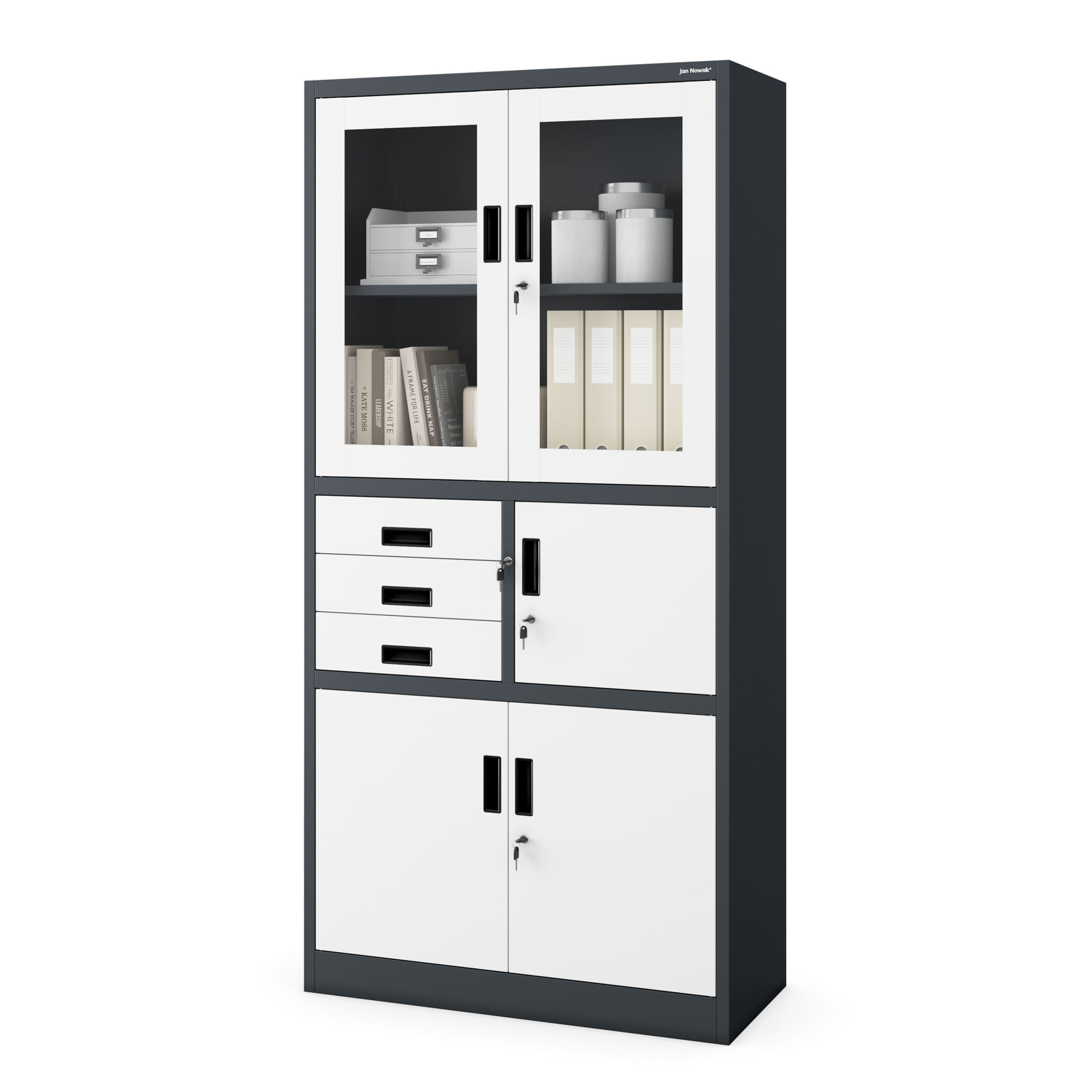 Dulap metalic cu seif FILIP, 900 x 1850 x 400 mm, antracit-alb Dulap metalic cu seif FILIP, 900 x 1850 x 400 mm, antracit-alb