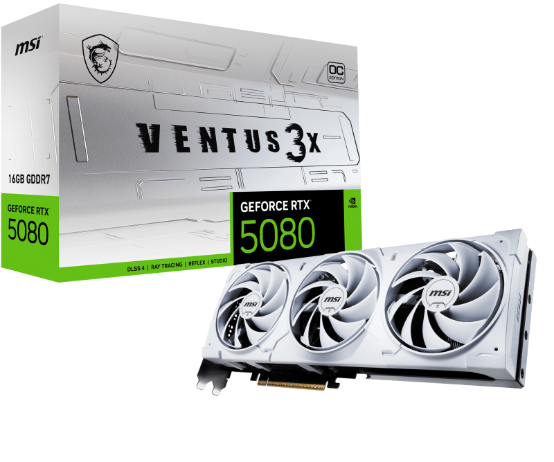 MSI VENTUS GEFORCE RTX 5080 16G 3X OC MSI VENTUS GEFORCE RTX 5080 16G 3X OC
