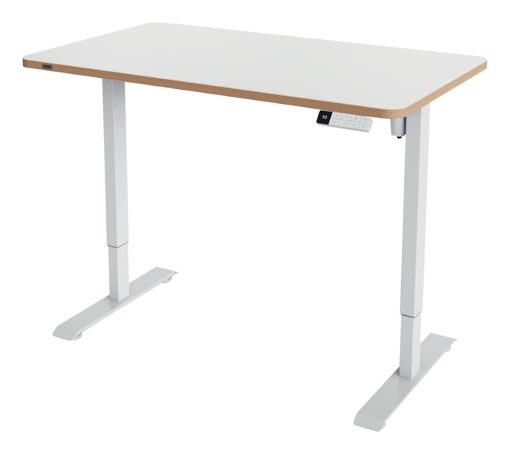 Birou ergonomic electric Leitz Ergo alb PAL si otel inaltime reglabila diverse marimi Birou ergonomic electric Leitz Ergo alb PAL si otel inaltime reglabila diverse marimi 120x70 cm