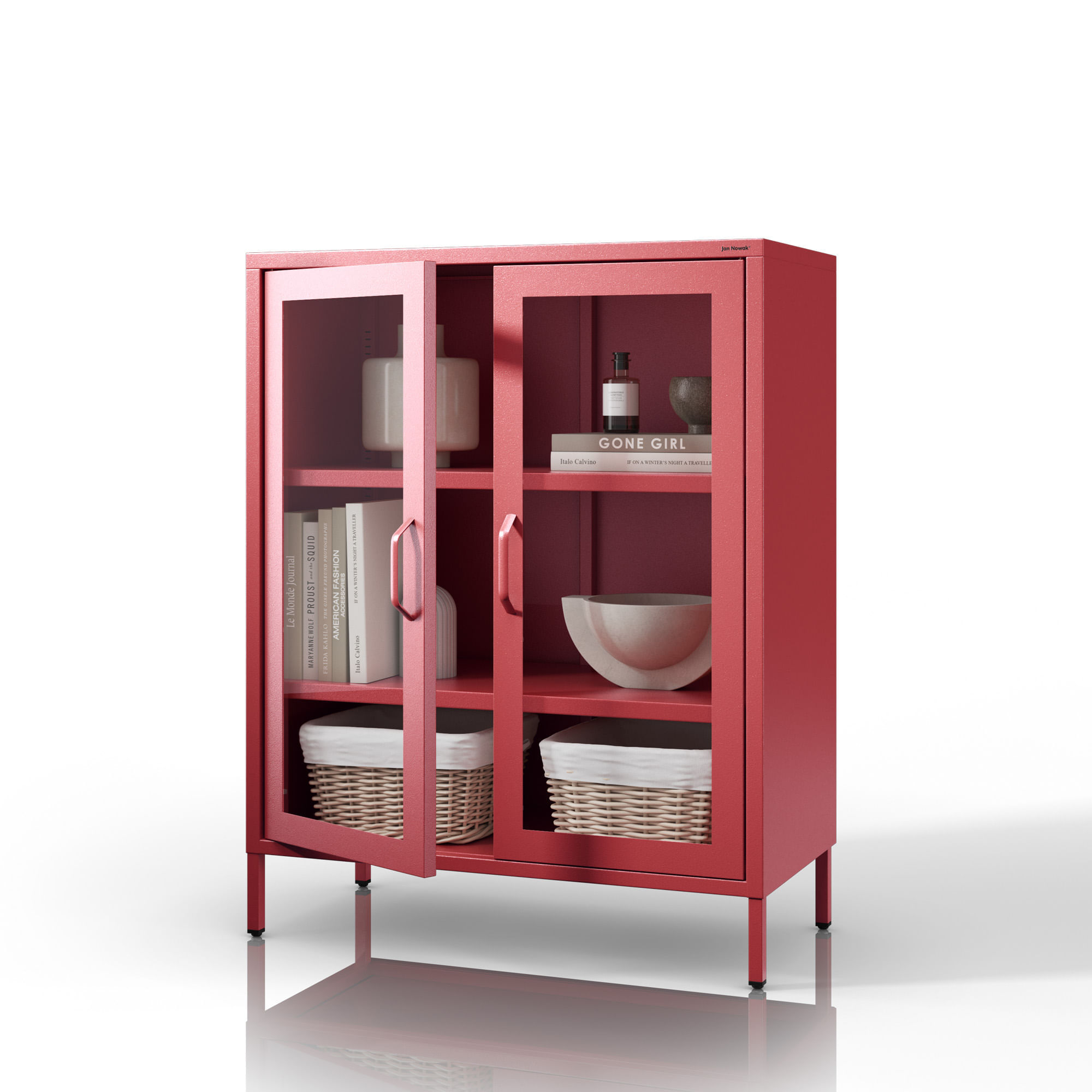 Vitrina living GINA, 800 x 1015 x 400 mm, Modern: rosu Vitrină living GINA, 800 x 1015 x 400 mm, Modern: roșu