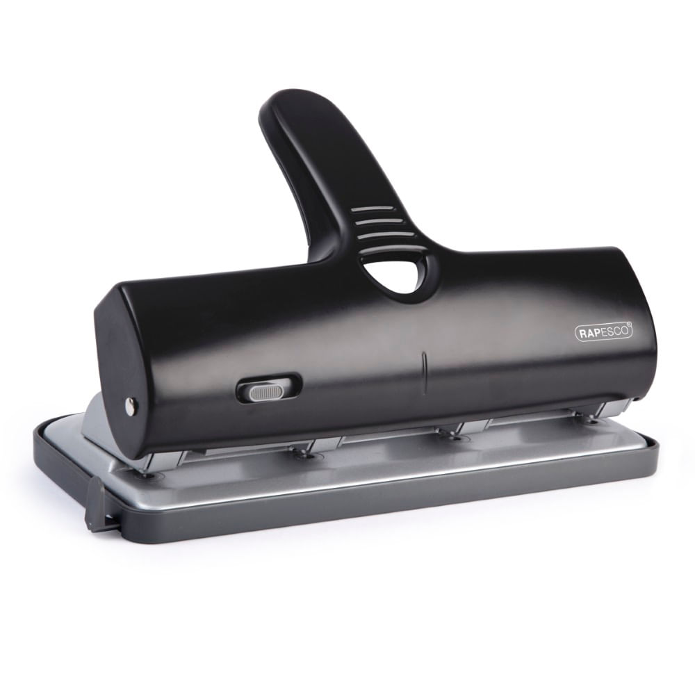 Perforator negru metalic 4 perforatii 40 coli Rapesco ALU Perforator negru metalic 4 perforatii 40 coli Rapesco ALU