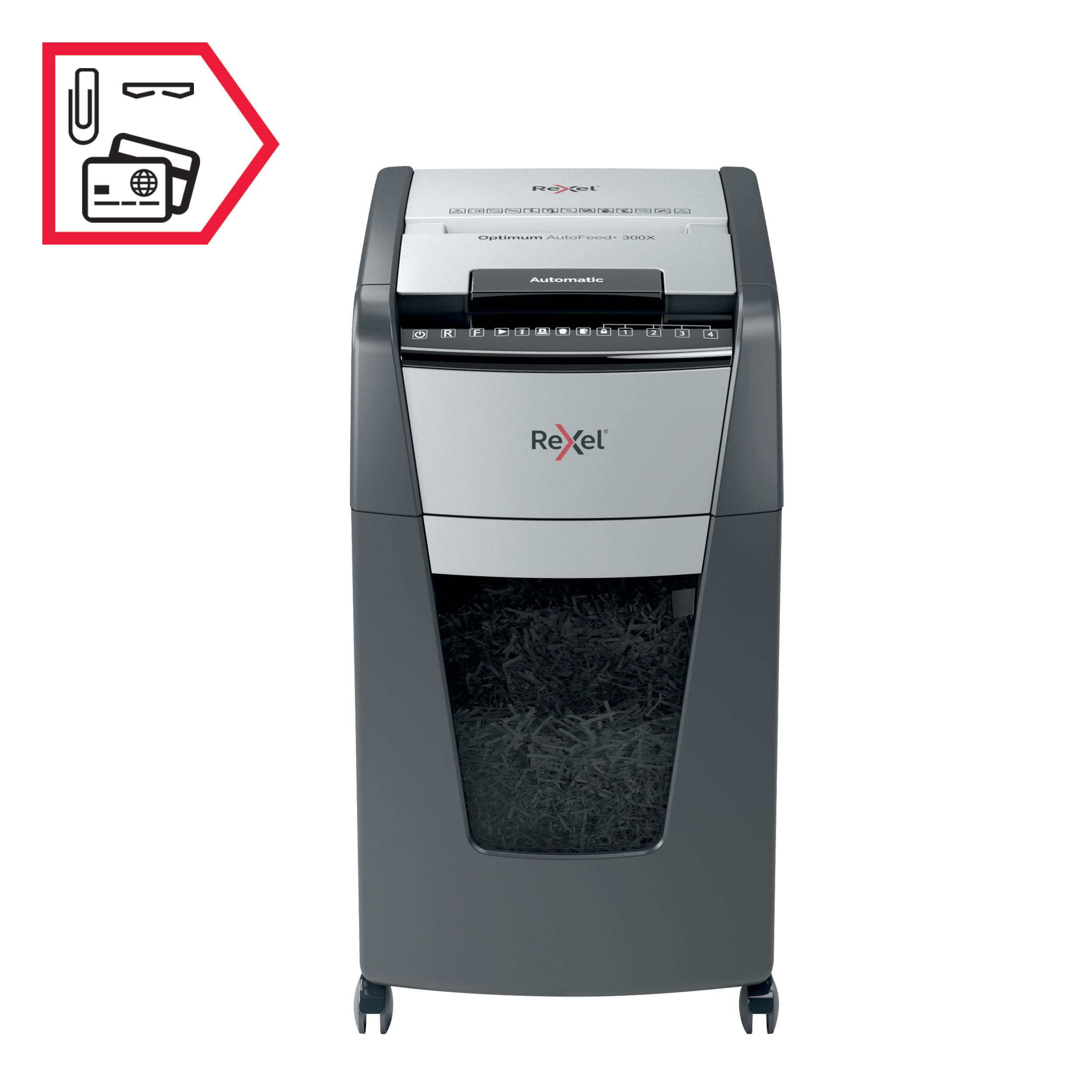 Distrugator documente automat cross cut 300 coli Rexel Optimum Autofeed+ 300x Distrugator documente automat cross cut 300 coli Rexel Optimum Autofeed+ 300x