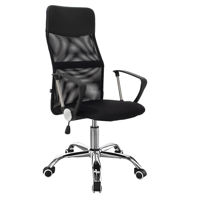 Office chair Joel II pakoworld fabric mesh in black shade 61x59x109.5-123cm Office chair Joel II pakoworld fabric mesh in black shade 61x59x109.5-123cm