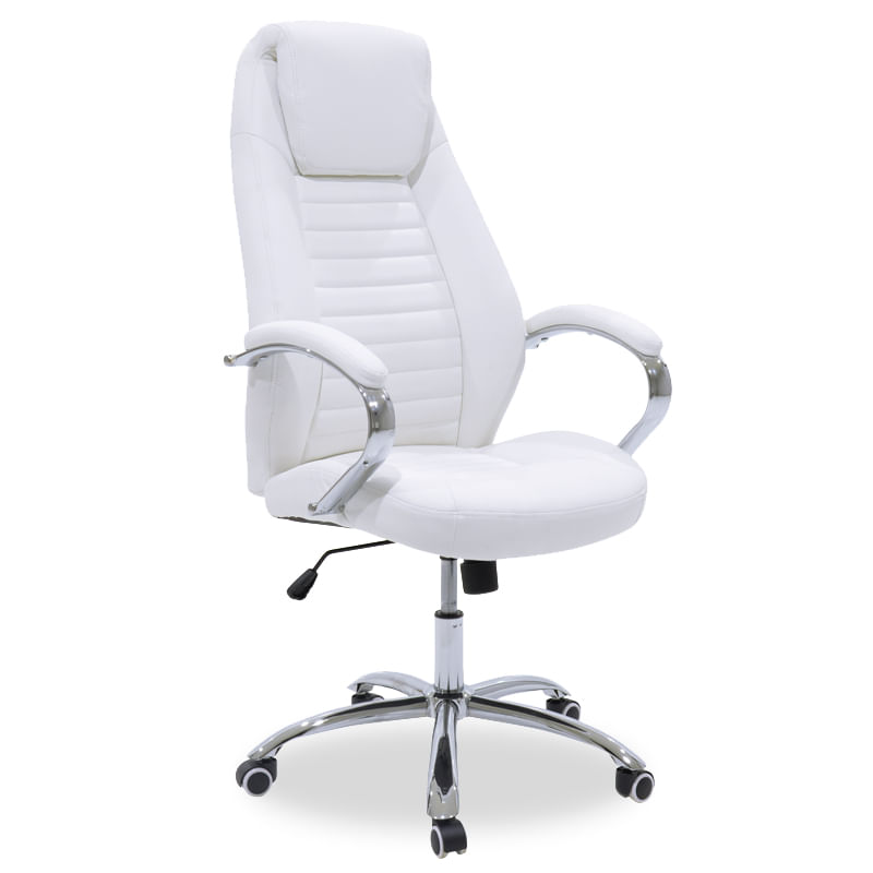 Scaun de birou Sonar Pakoworld Manager cu PU, pe culoare alba Scaun de birou Sonar Pakoworld Manager cu PU, pe culoare albă