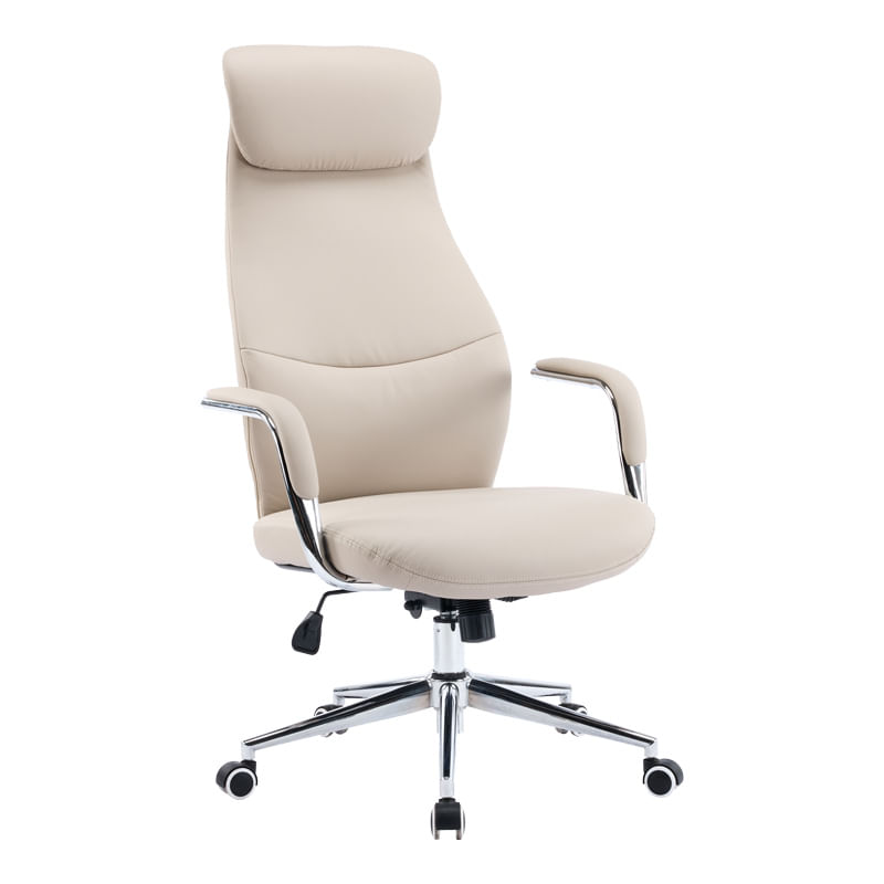 Scaun de birou manager Ferka pakoworld bej piele pu 64x71x120-128cm Scaun de birou manager Ferka pakoworld bej piele pu 64x71x120-128cm
